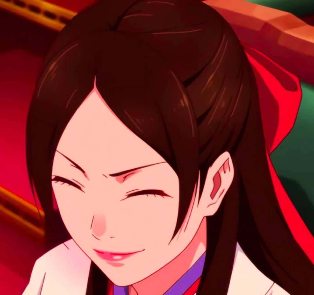 Yuriko Nishinotouin, animated smirk, dark hair, SD Desktop Wallpaper