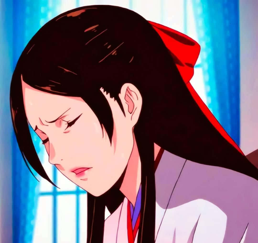 Yuriko Nishinotouin, long black hair, red ribbon, SD Desktop Wallpaper