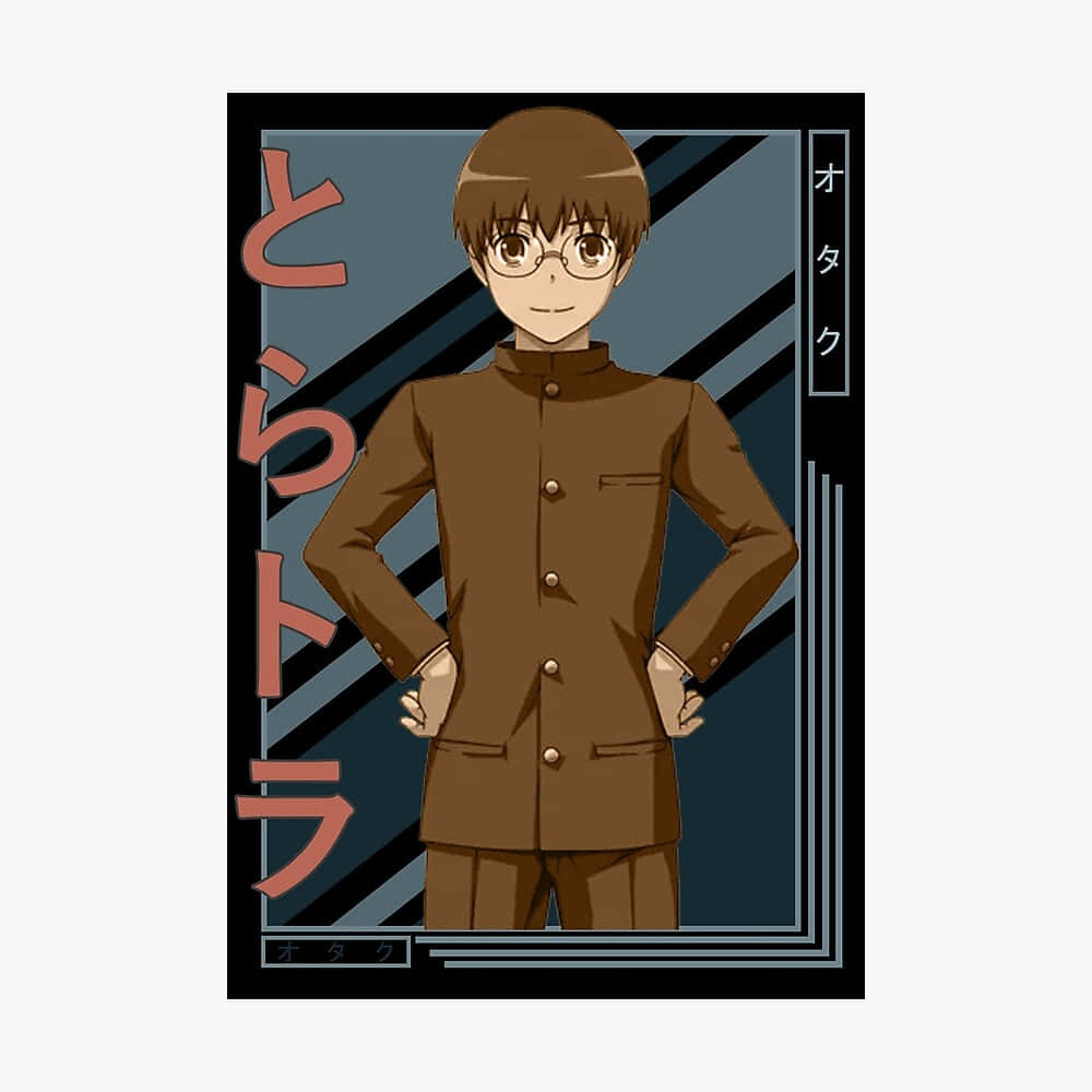 Yusaku Kitamura, glasses, brown uniform, SD Desktop Wallpaper