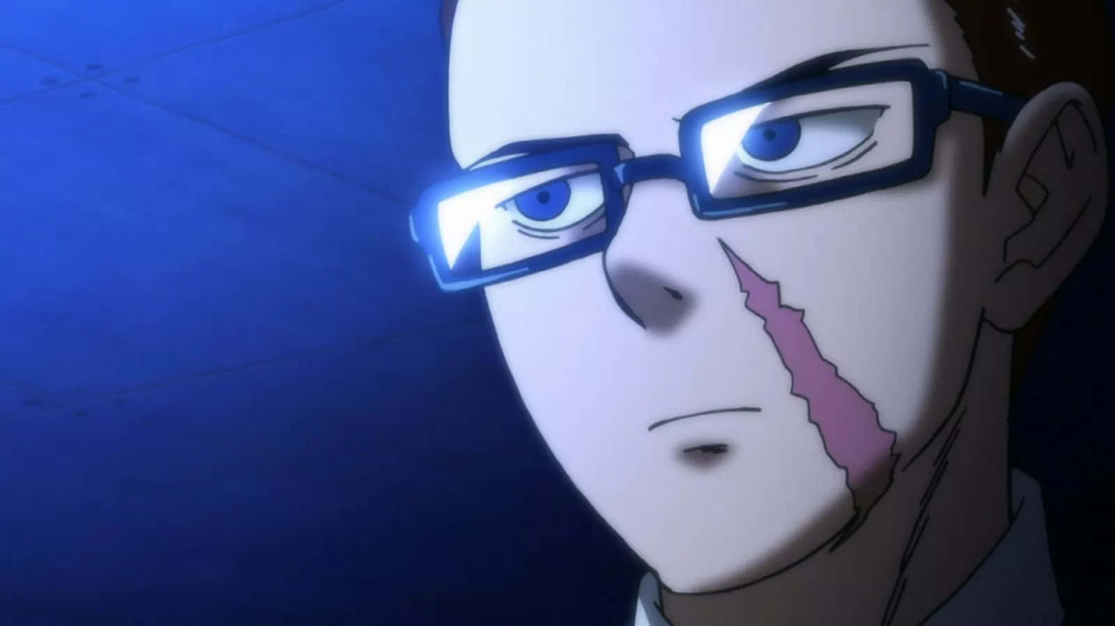 Yusuke Sakurai, glasses, pink scar under one eye, HD Desktop Wallpaper