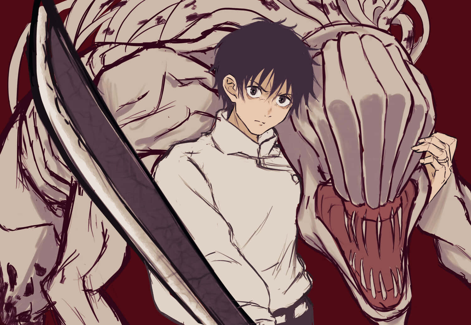 Yuta Okkotsu, anime boy, white shirt, HD Desktop Wallpaper