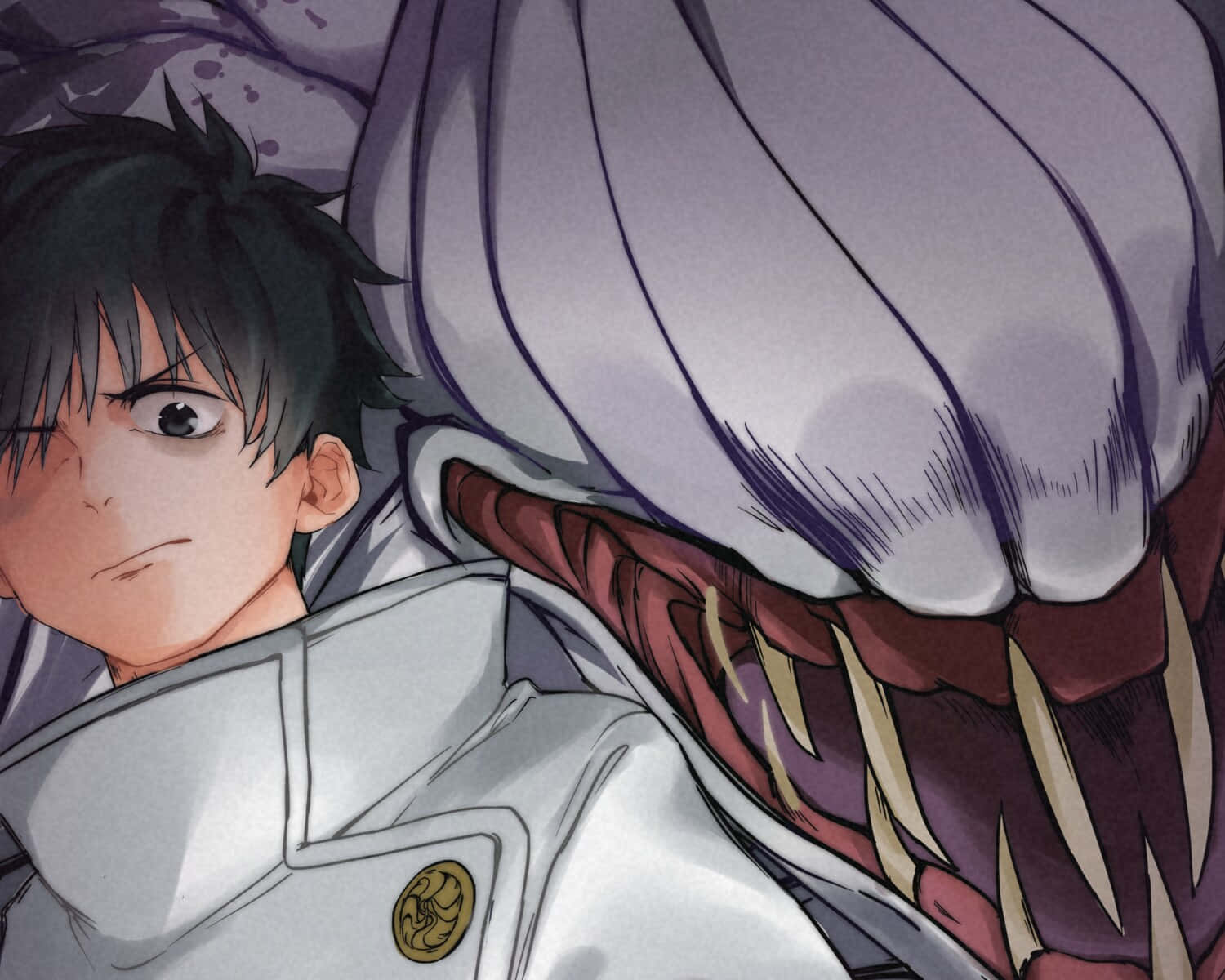 Yuta Okkotsu, anime character, white uniform, HD Desktop Wallpaper