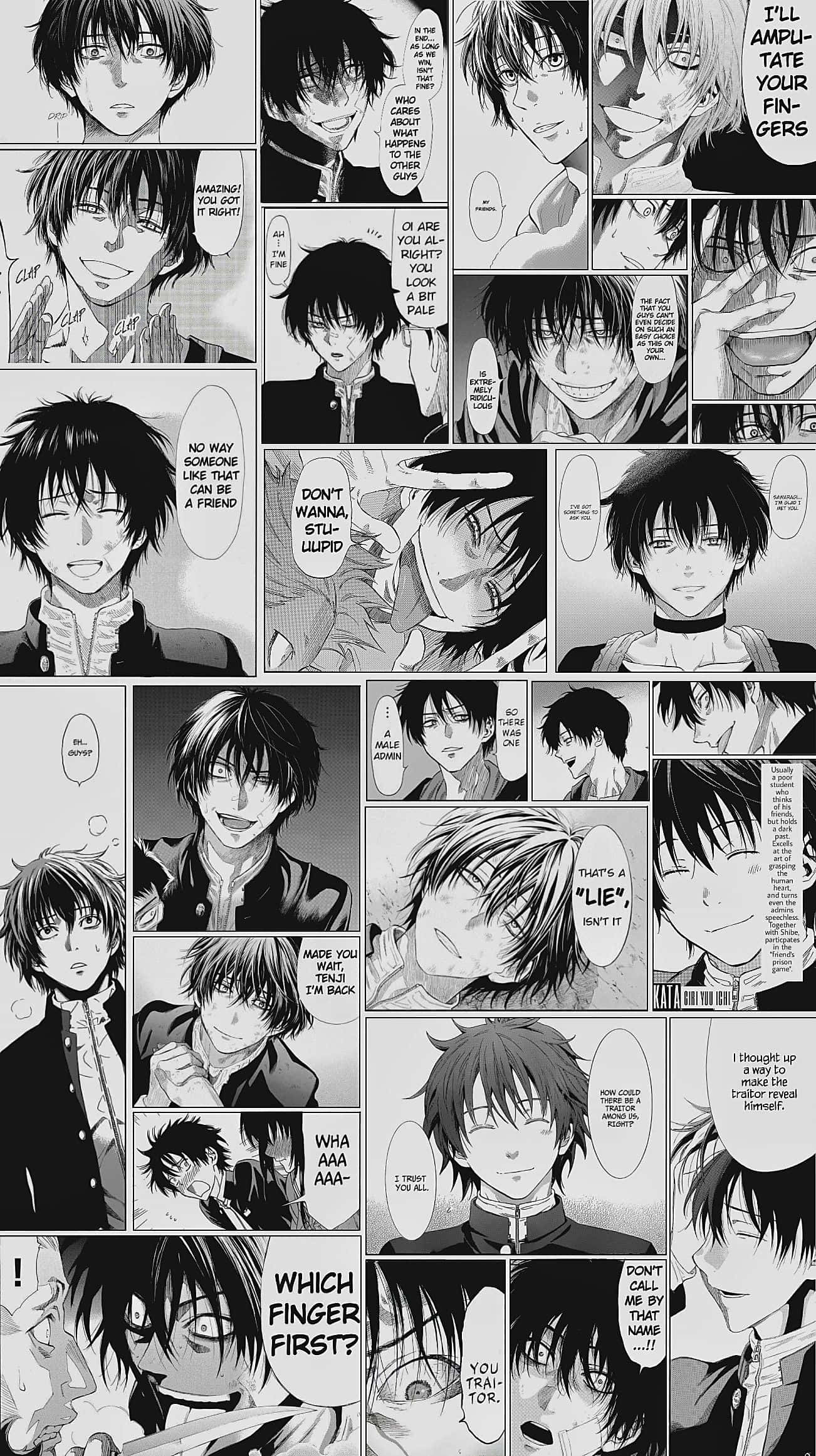 Yuuichi Katagiri, black and white manga panels, intense emotional exchanges, Full HD Phone Wallpaper