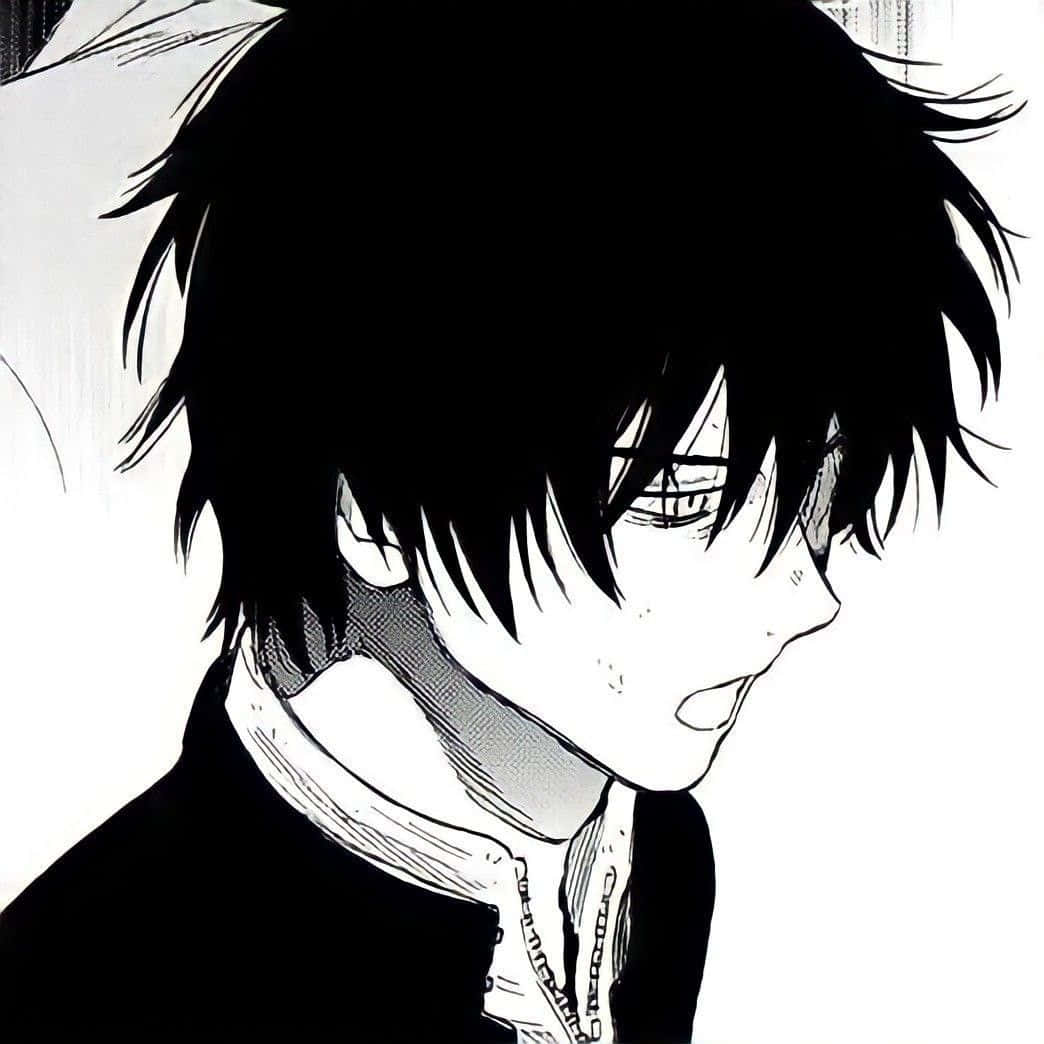 Yuuichi Katagiri, manga-style, black and white, SD Desktop Wallpaper