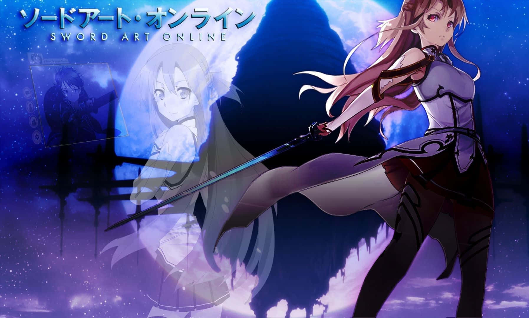 Yuuki Asuna, sword-wielding anime girl, glowing blue sword, HD Desktop Wallpaper