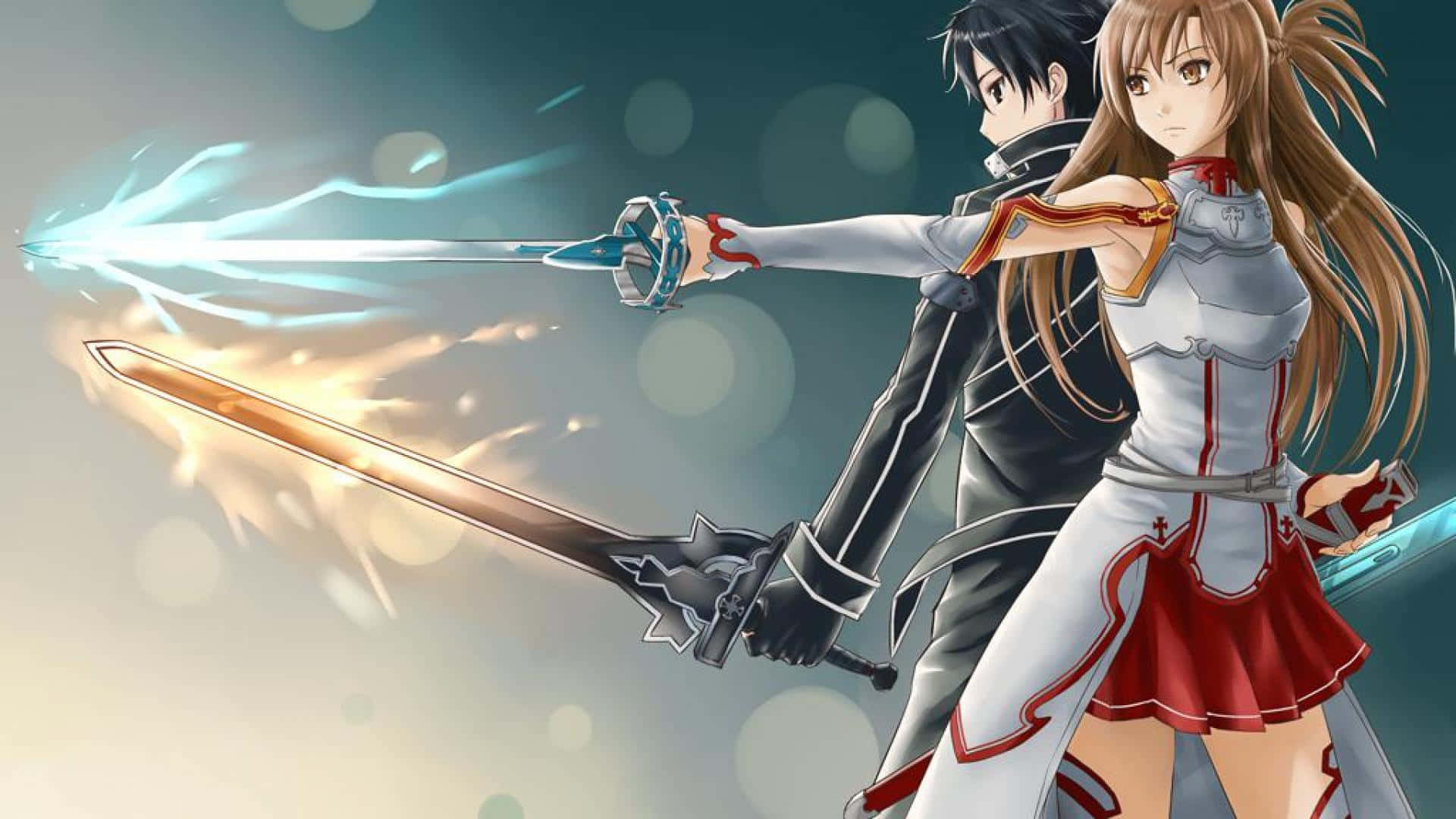 Yuuki Asuna, battle gear, glowing energy blades, Full HD Desktop Wallpaper