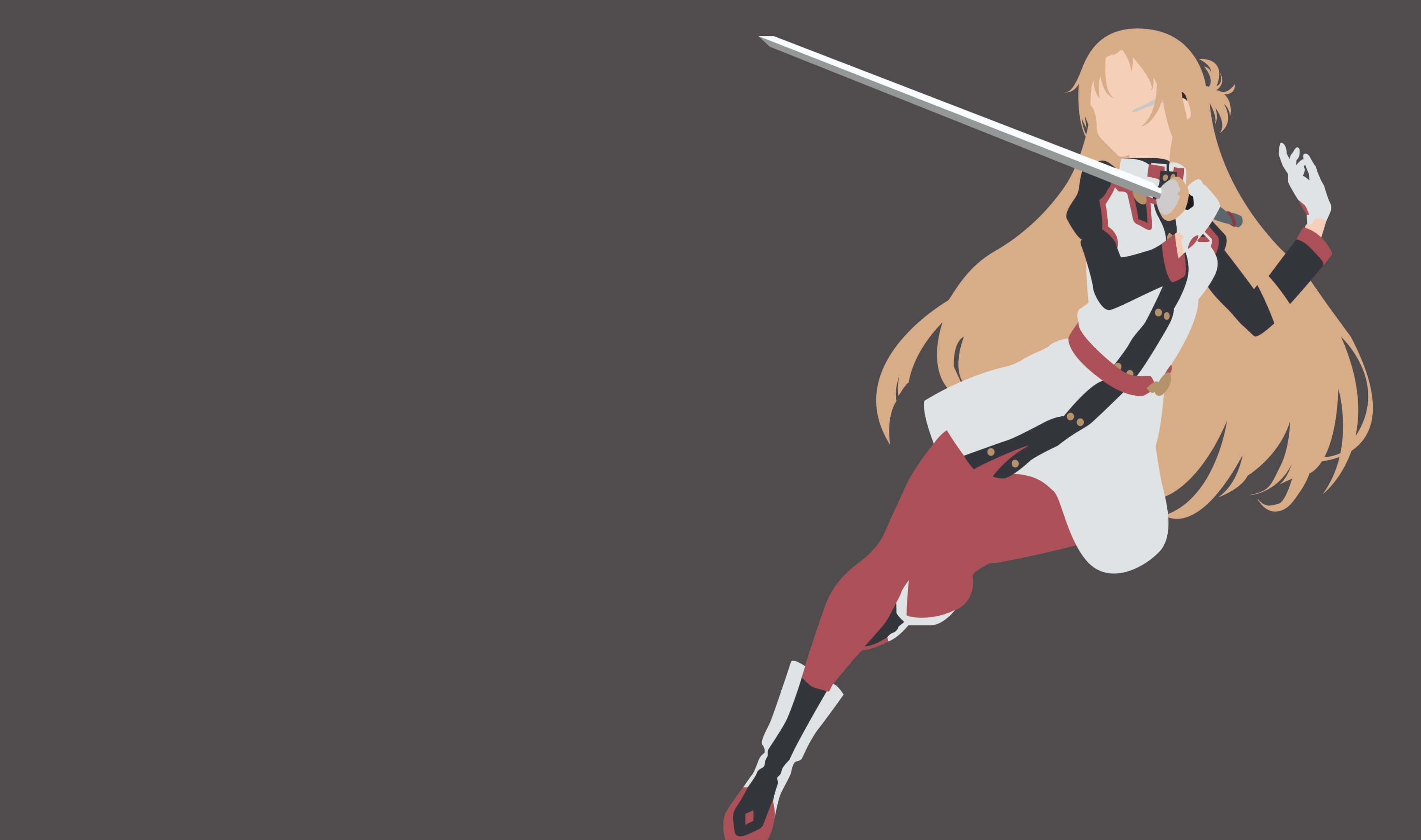 Yuuki Asuna, long blonde hair, wields a sword, 2K Desktop Wallpaper