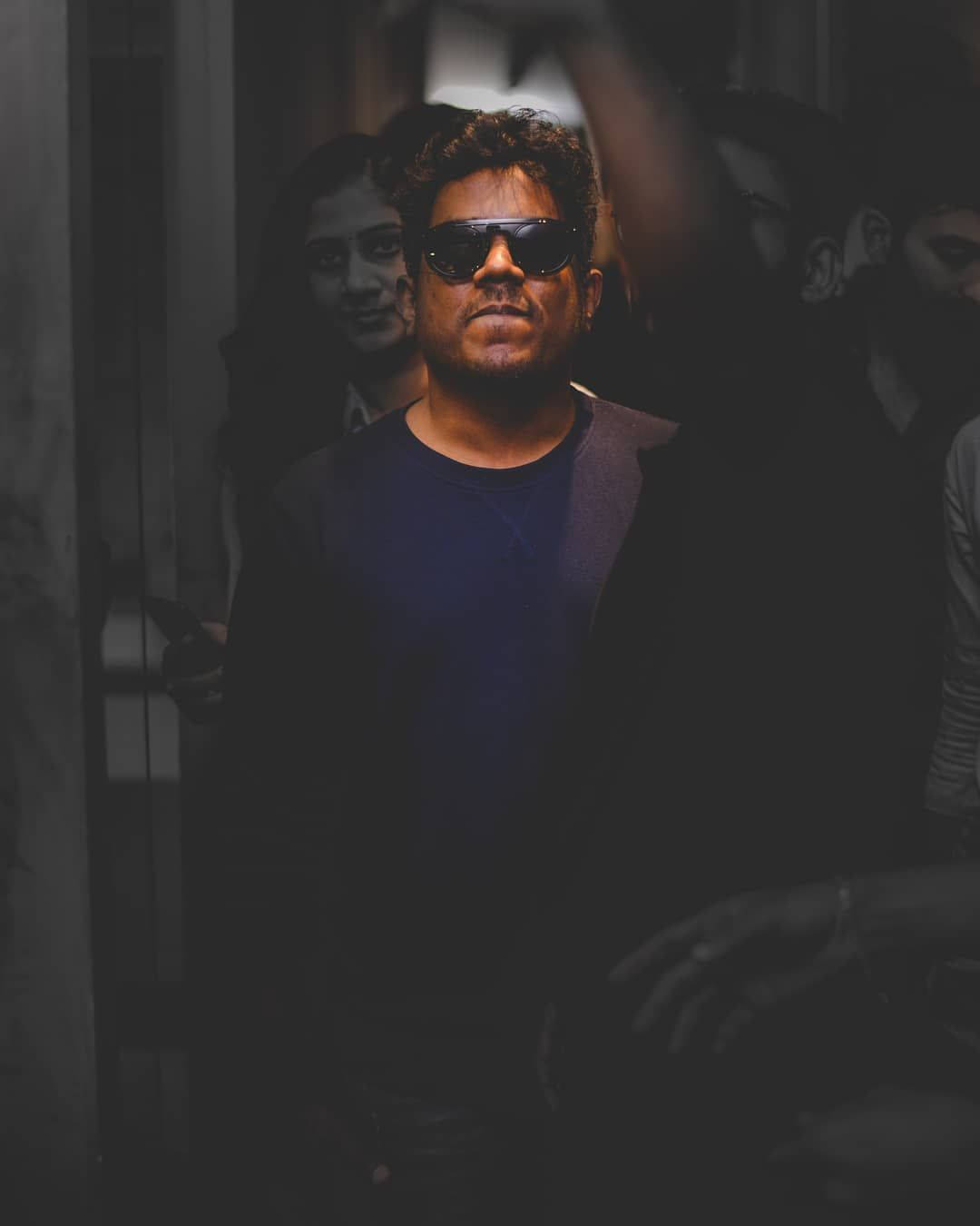 Yuvan Shankar Raja, sunglasses, dimly lit urban alley, HD Phone Wallpaper