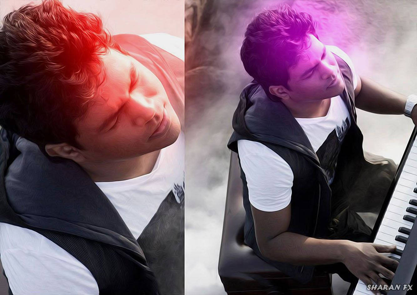 Yuvan Shankar Raja, black vest, piano, HD Desktop Wallpaper