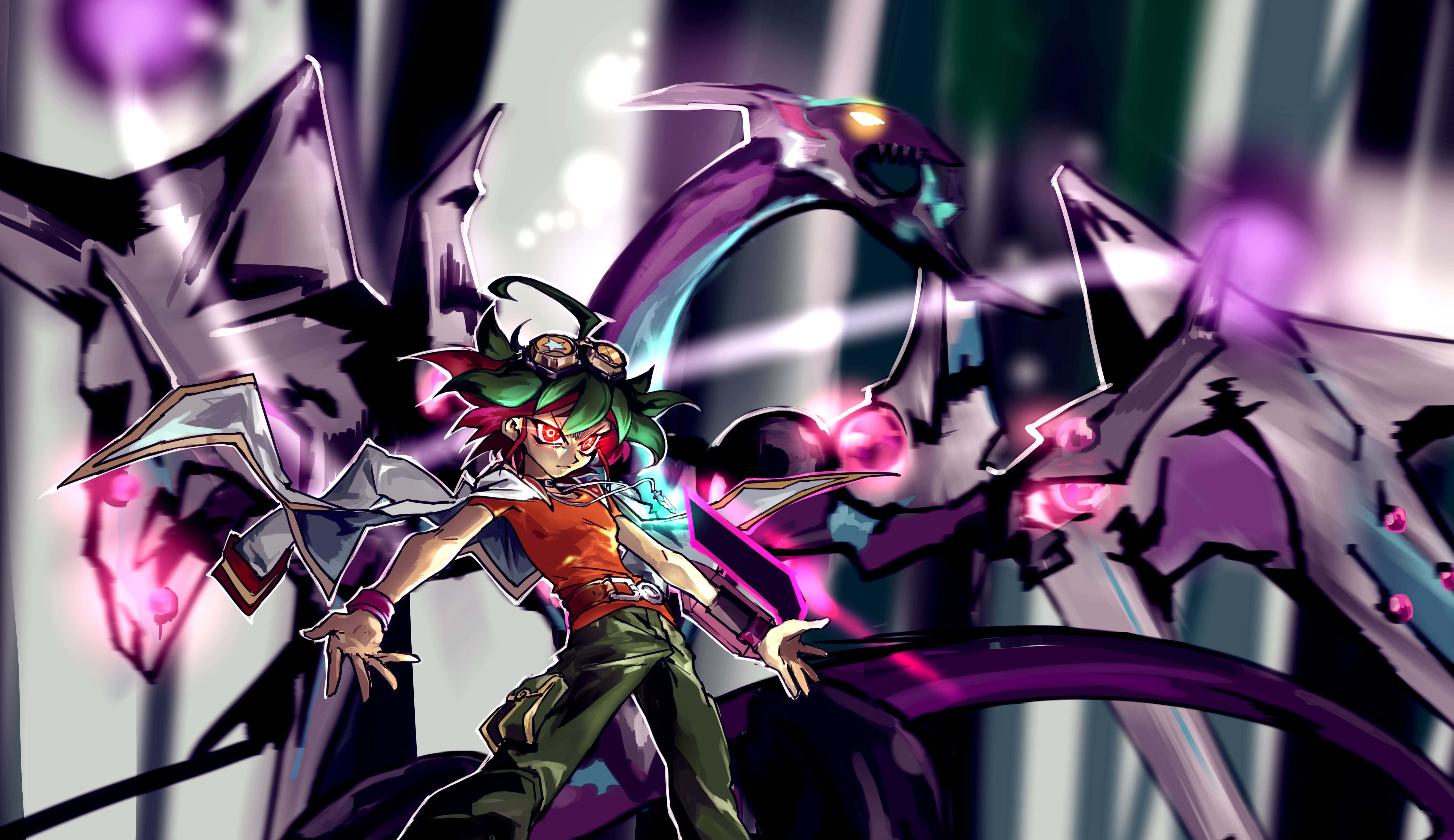 Yuya Sakaki, green hair, goggles, 5K Desktop Wallpaper
