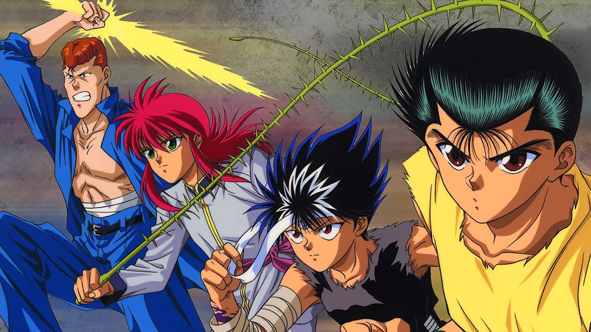 YuYu Hakusho, anime characters, dynamic combat poses, Full HD Desktop Wallpaper