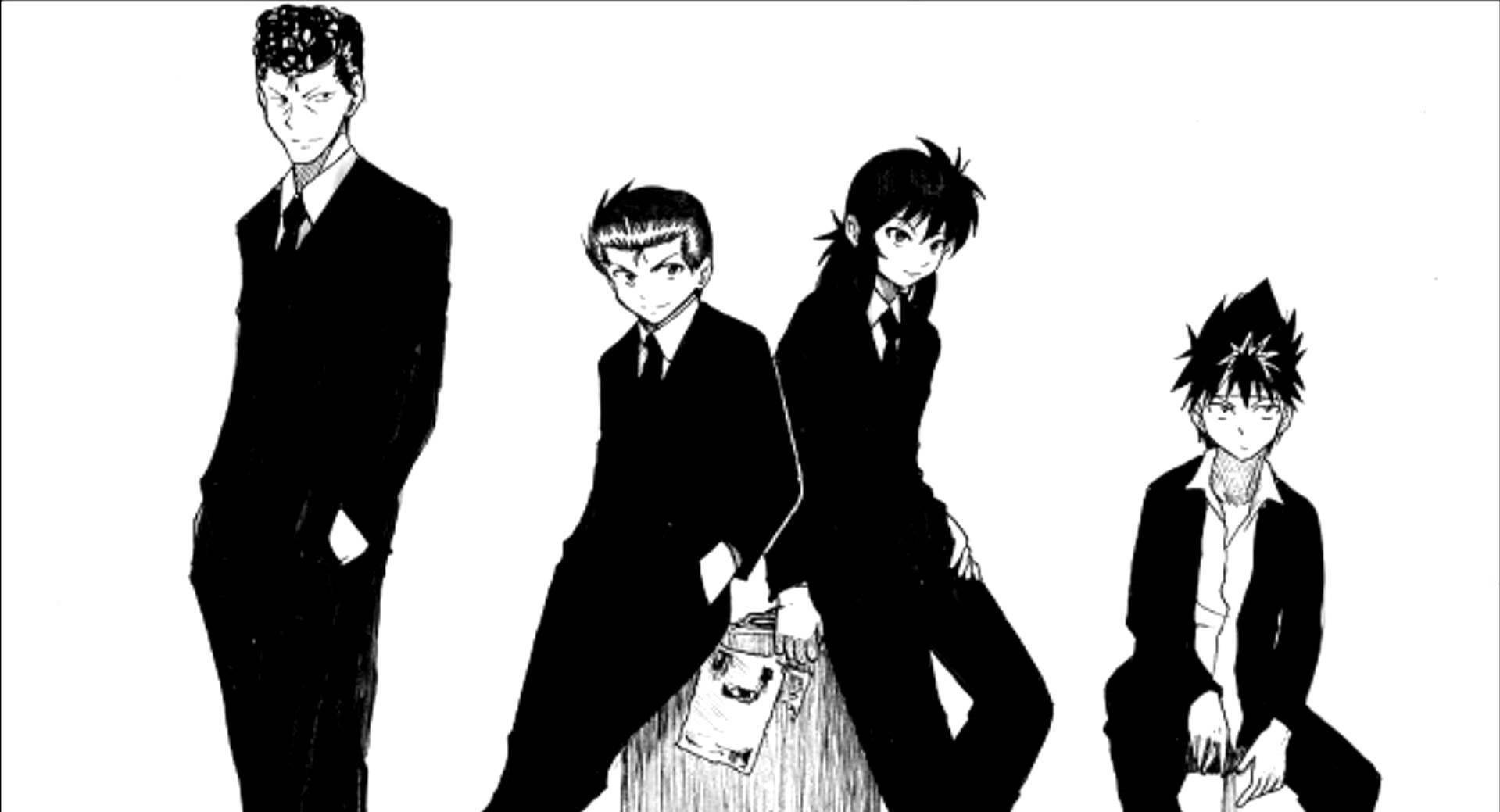 Yuyu Hakusho, black and white, anime boys, HD Desktop Wallpaper