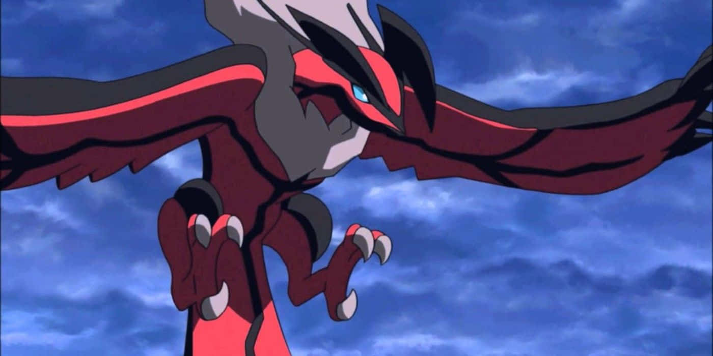 Yveltal, red and black, anime bird, HD Desktop Wallpaper