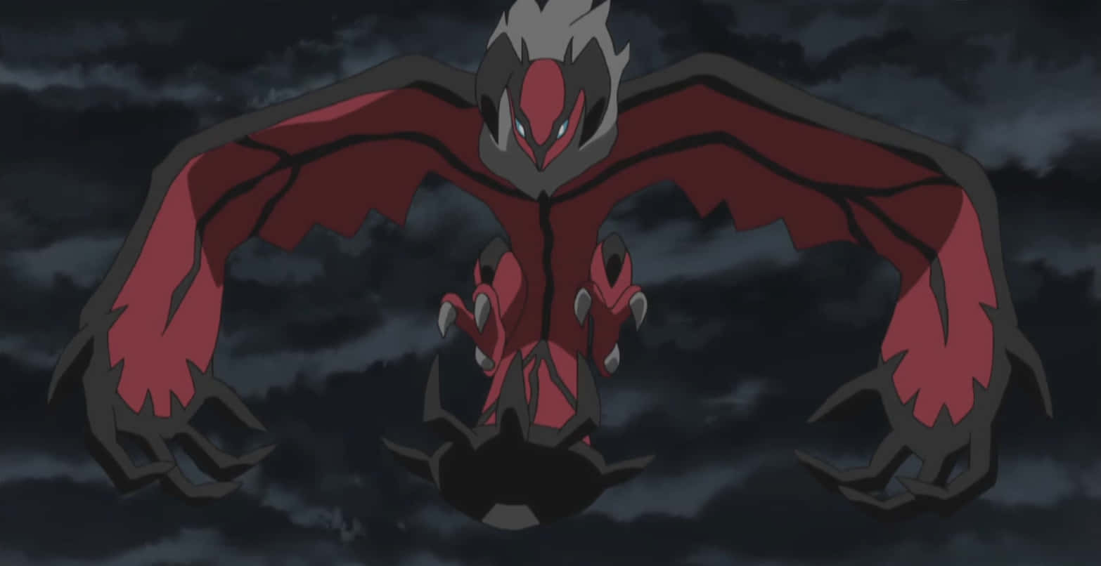 Yveltal, red, black, HD Desktop Wallpaper