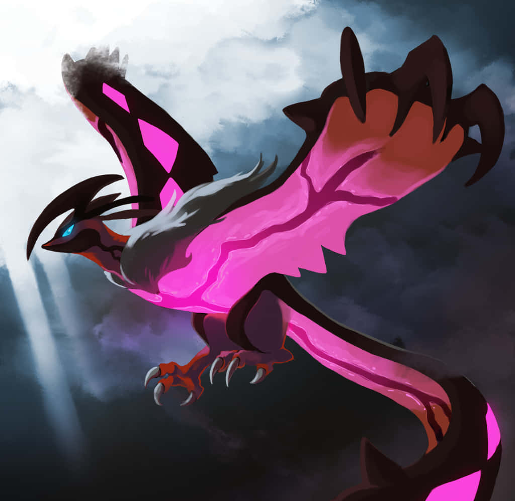 Yveltal, pink, glowing, SD Desktop Wallpaper
