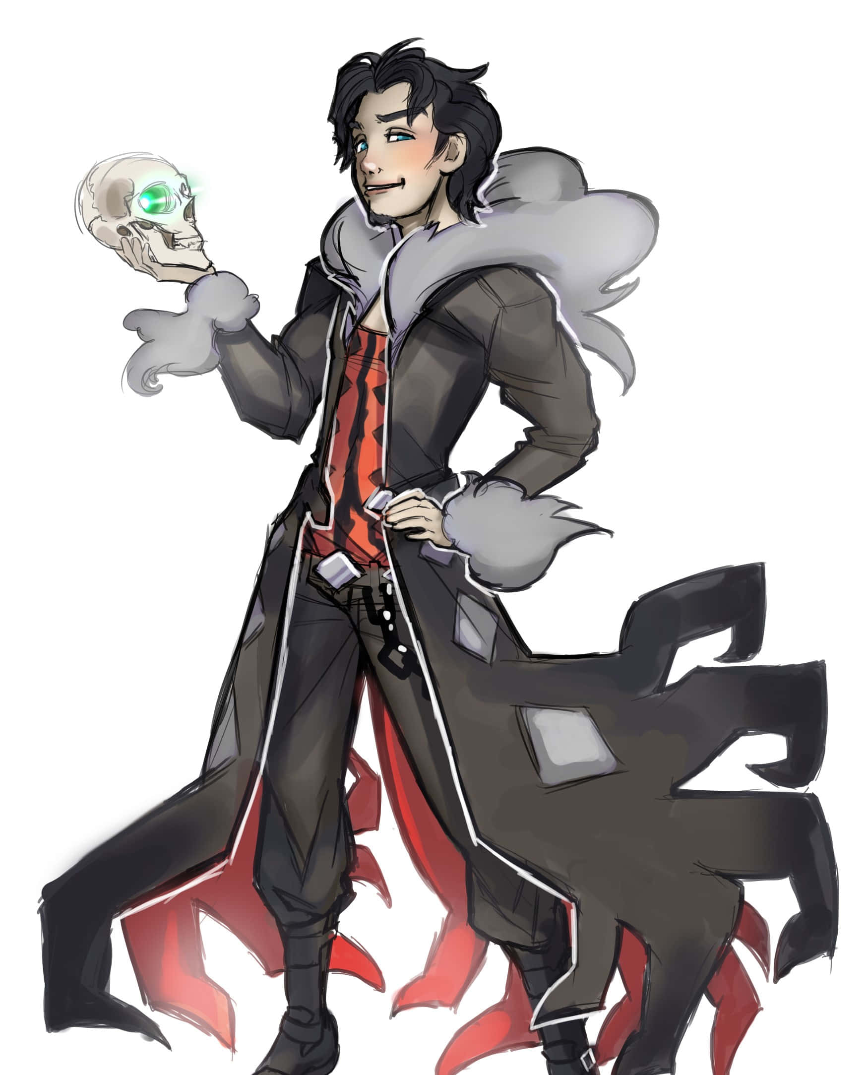 Yveltal, male human form, dark coat, Full HD Phone Wallpaper
