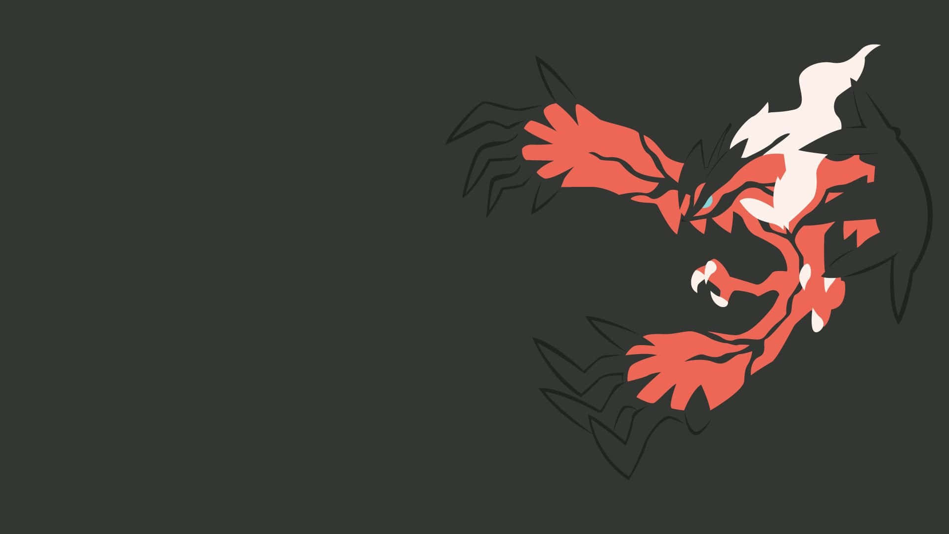 Yveltal, red, white, Full HD Desktop Wallpaper