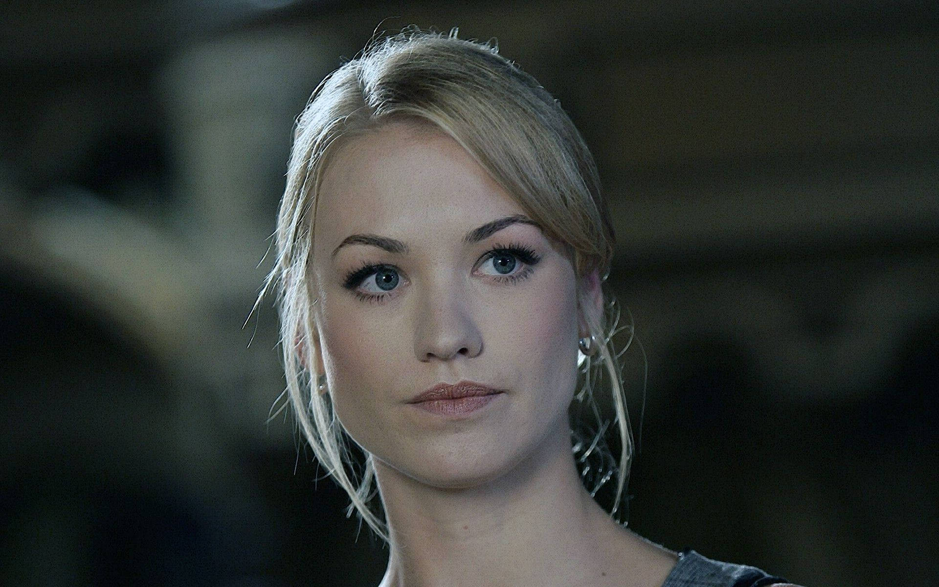 Yvonne Strahovski, blonde woman, intense blue eyes, Full HD Desktop Wallpaper