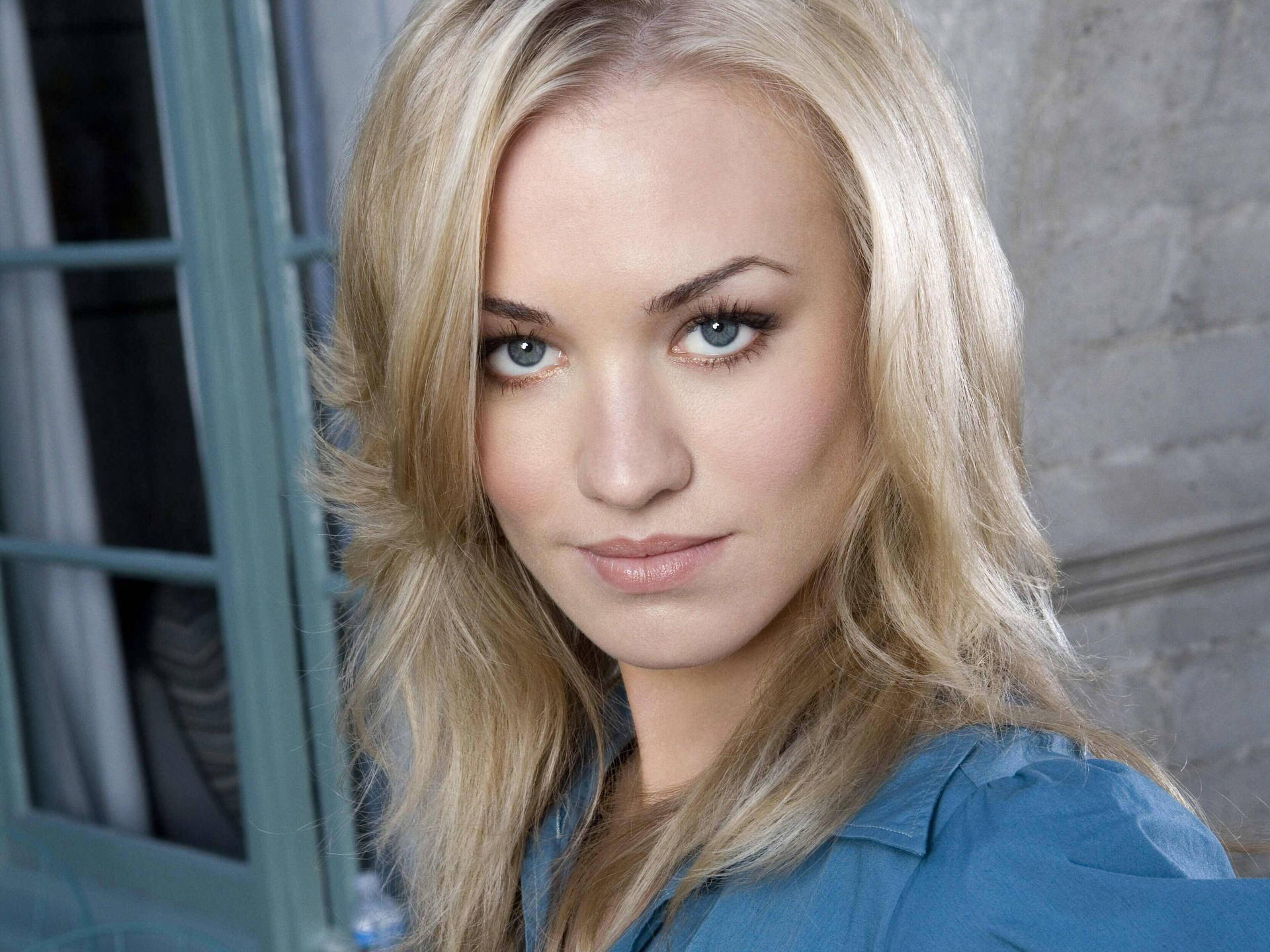 Yvonne Strahovski, blonde woman, blue eyes, Full HD Desktop Wallpaper