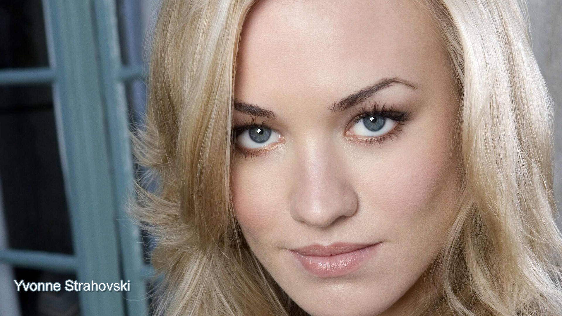 Yvonne Strahovski, blonde, striking blue eyes, Full HD Desktop Wallpaper