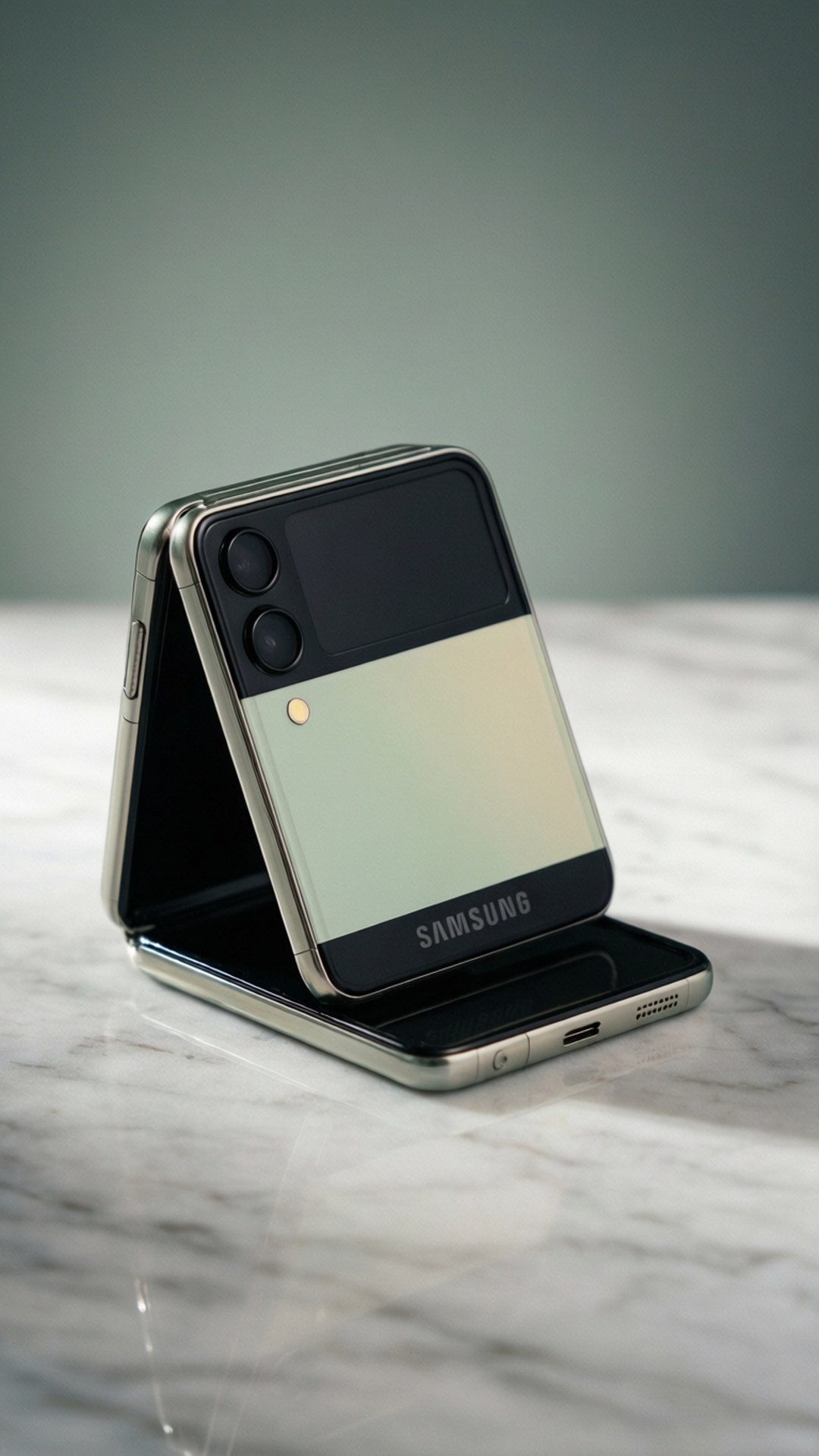 Z Flip 5, marble, compact design, Full HD Phone Wallpaper