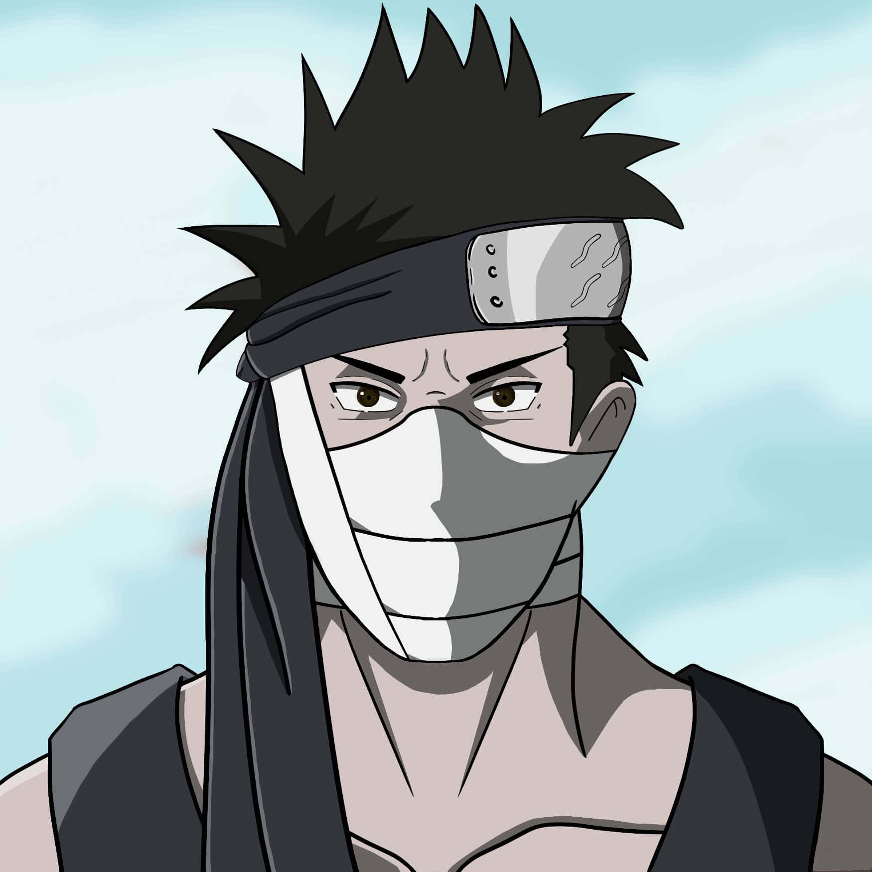 Zabuza Momochi, anime portrait, spiky black hair, HD Desktop Wallpaper