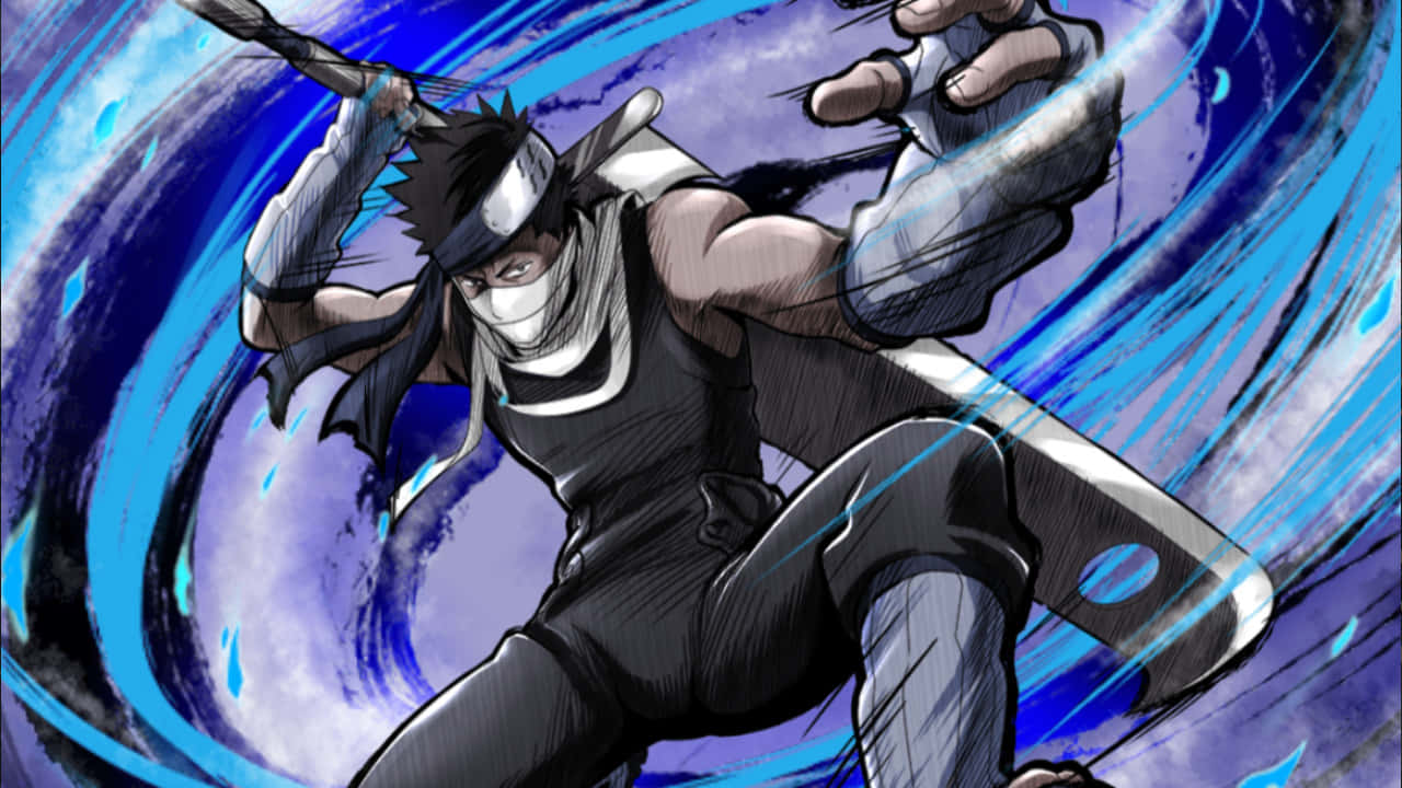 Zabuza Momochi, black gear, glowing blue sword, HD Desktop Wallpaper