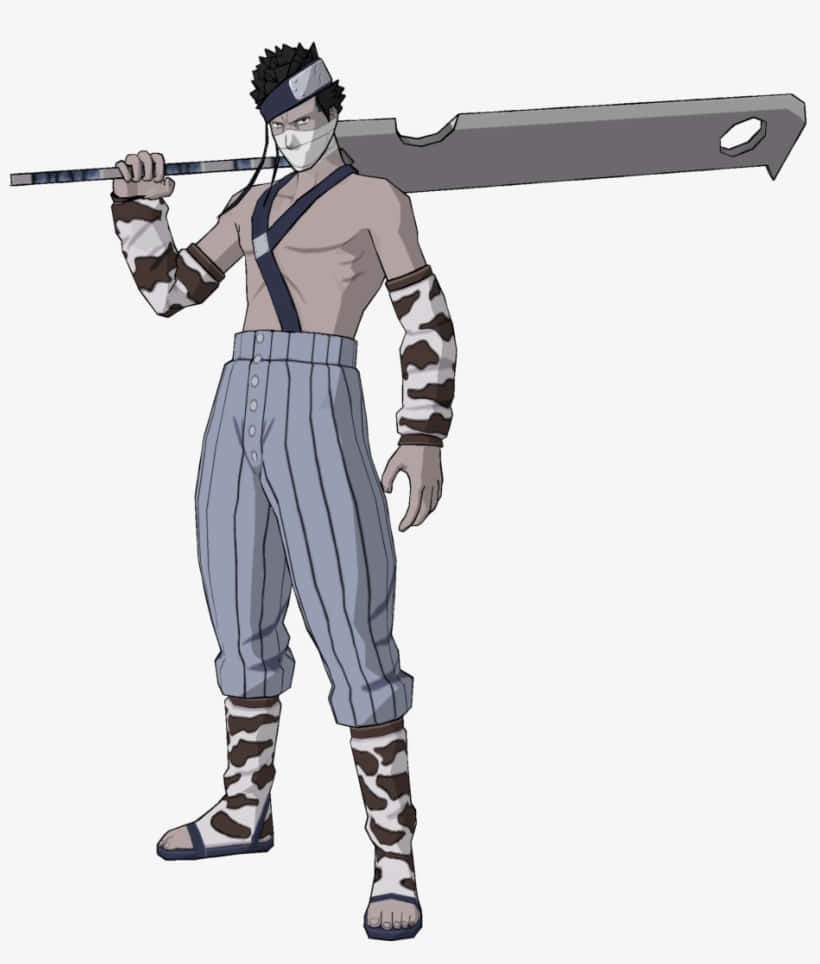 Zabuza Momochi, cow print arm and leg wraps, giant sword, SD Phone Wallpaper