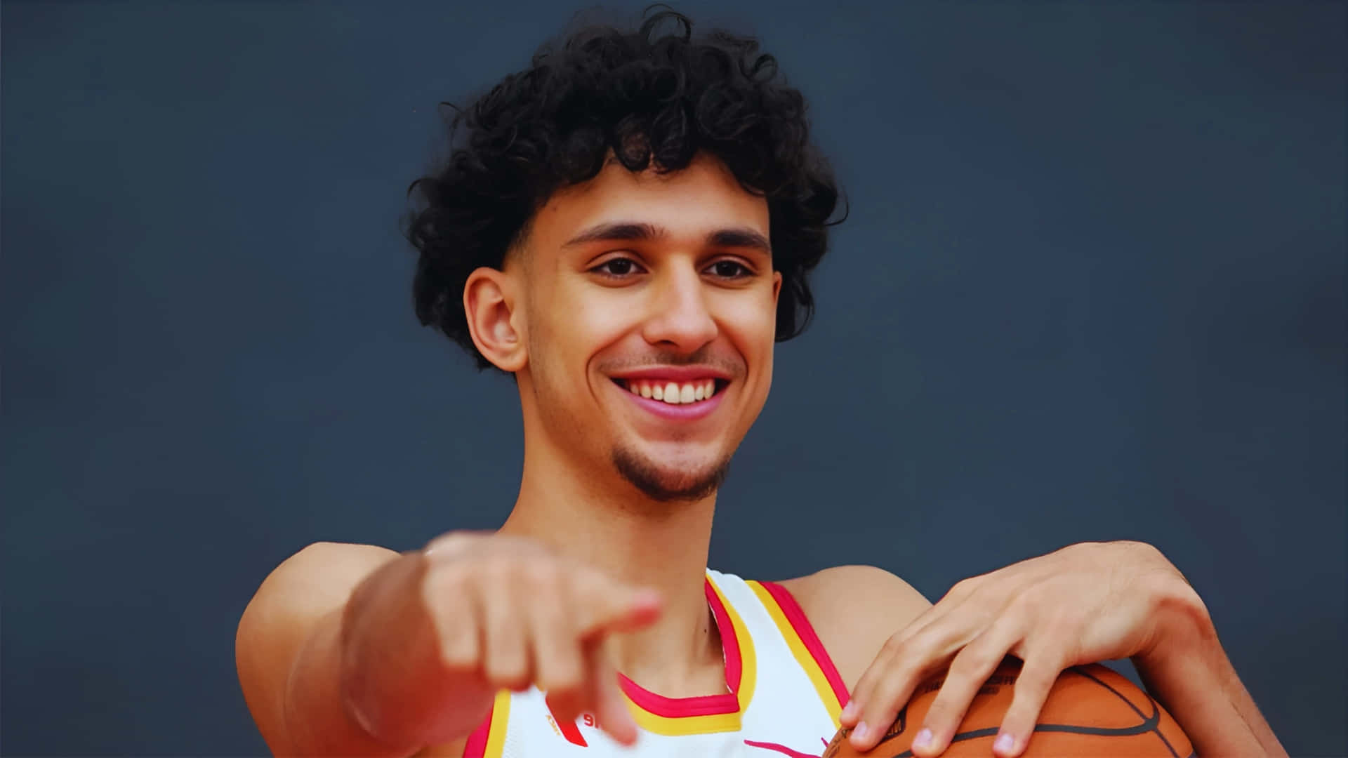 Zaccharie Risacher, basketball, curly hair, Full HD Desktop Wallpaper