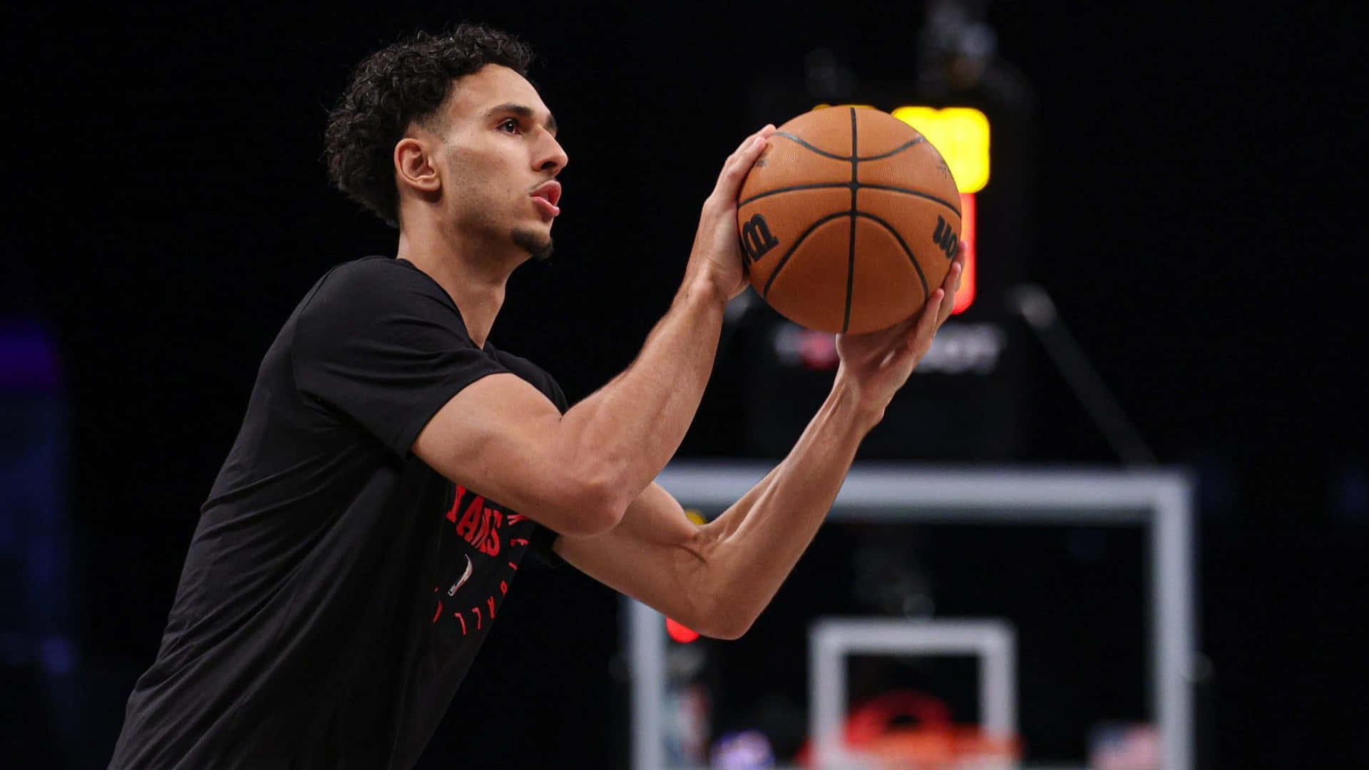 Zaccharie Risacher, black shirt, basketball, Full HD Desktop Wallpaper