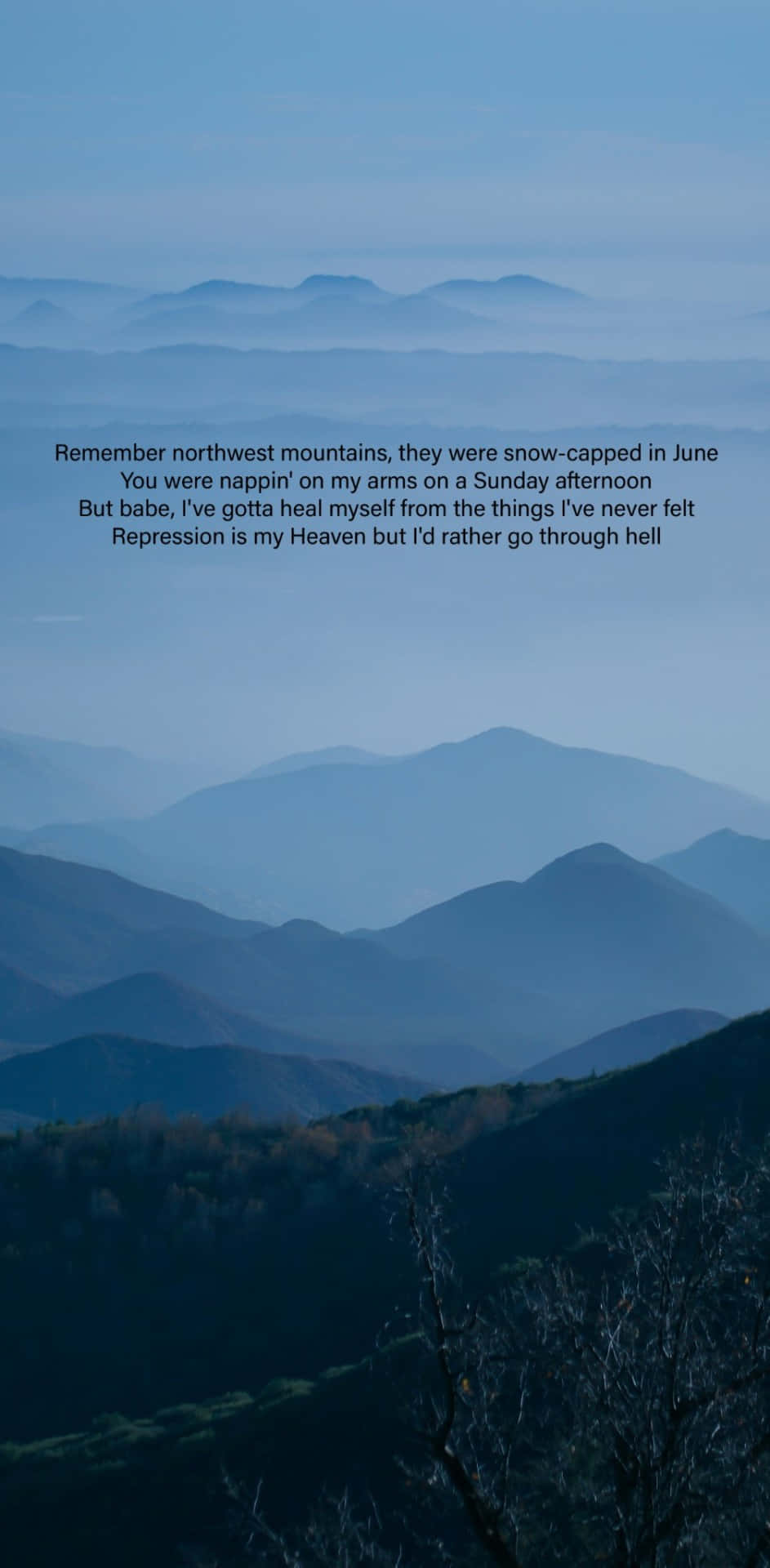 Zach Bryan, mountain, twilight sky, Full HD Phone Wallpaper