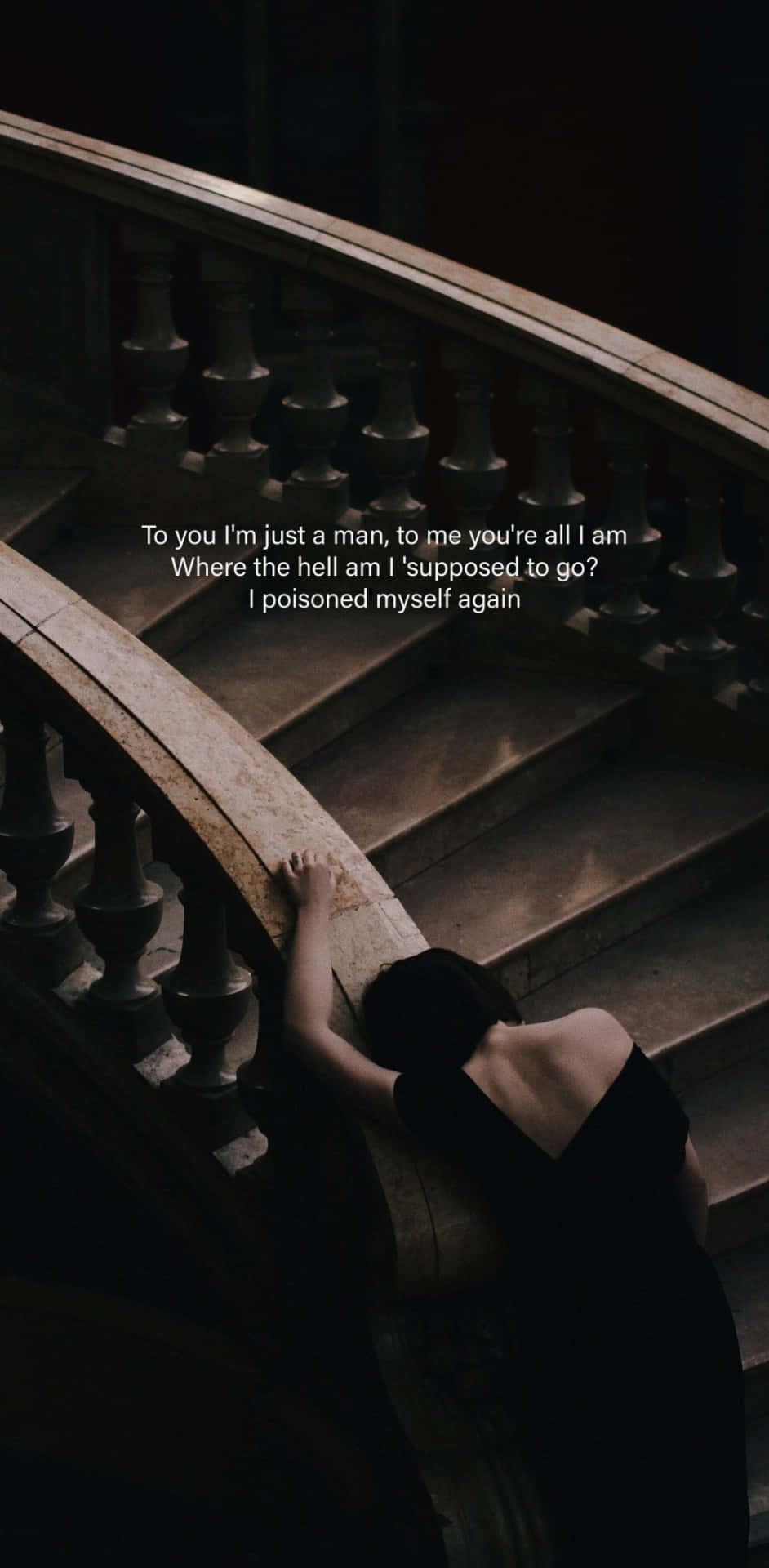 Zach Bryan, lyrics, staircase, Full HD Phone Wallpaper