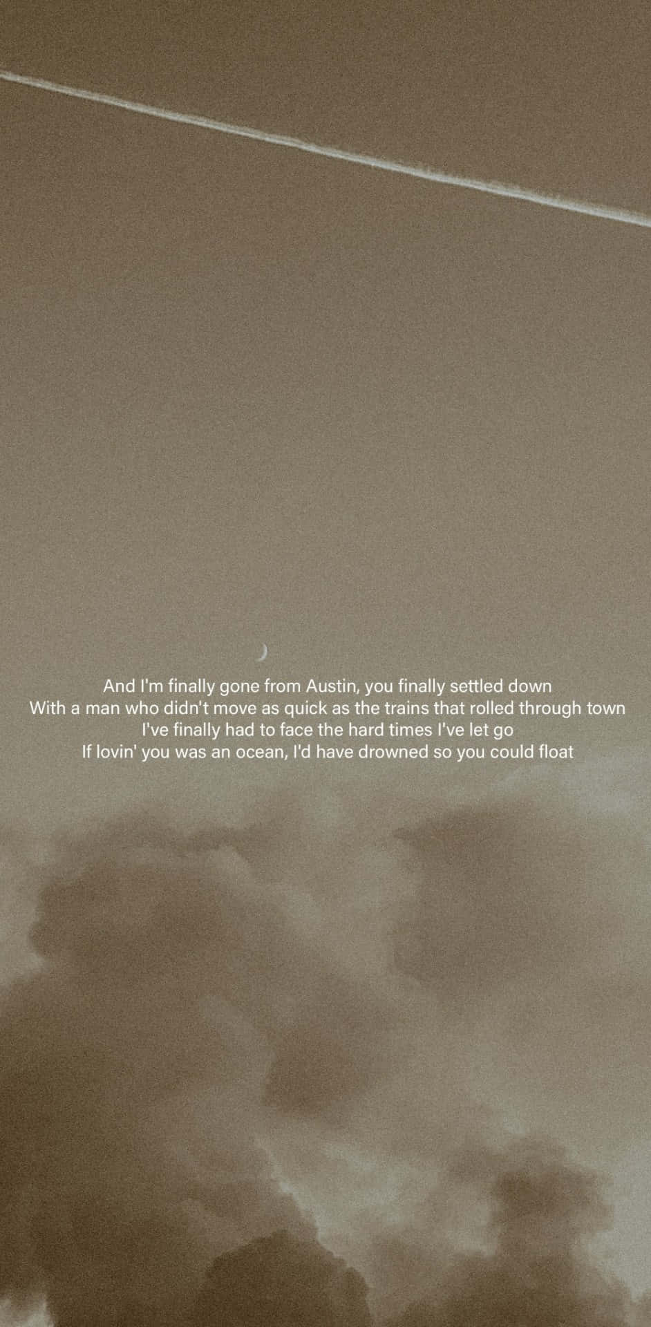 Zach Bryan, lyrics, cloudy sky, Full HD Phone Wallpaper