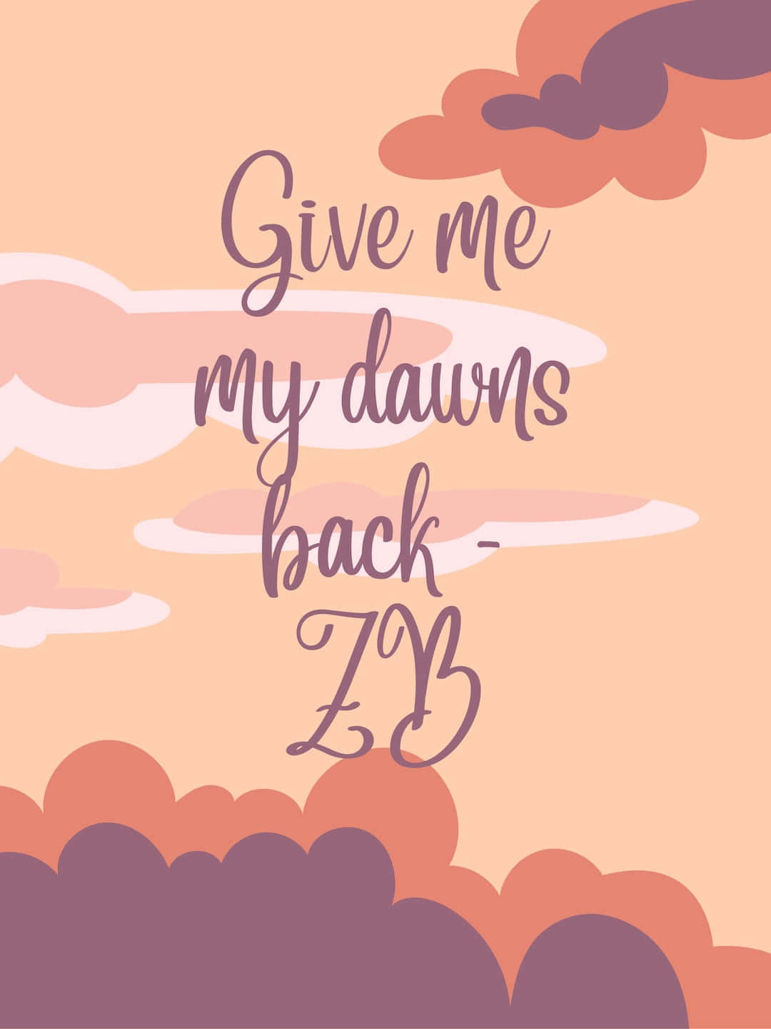 Zach Bryan, dawns back quote, pastel sky, HD Phone Wallpaper