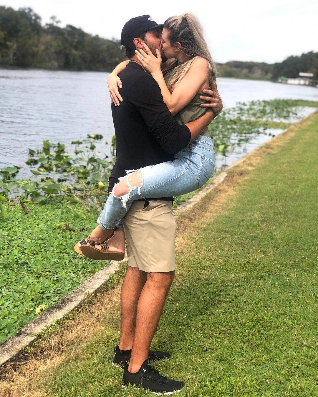 Zach Eflin, wife, lake, HD Phone Wallpaper