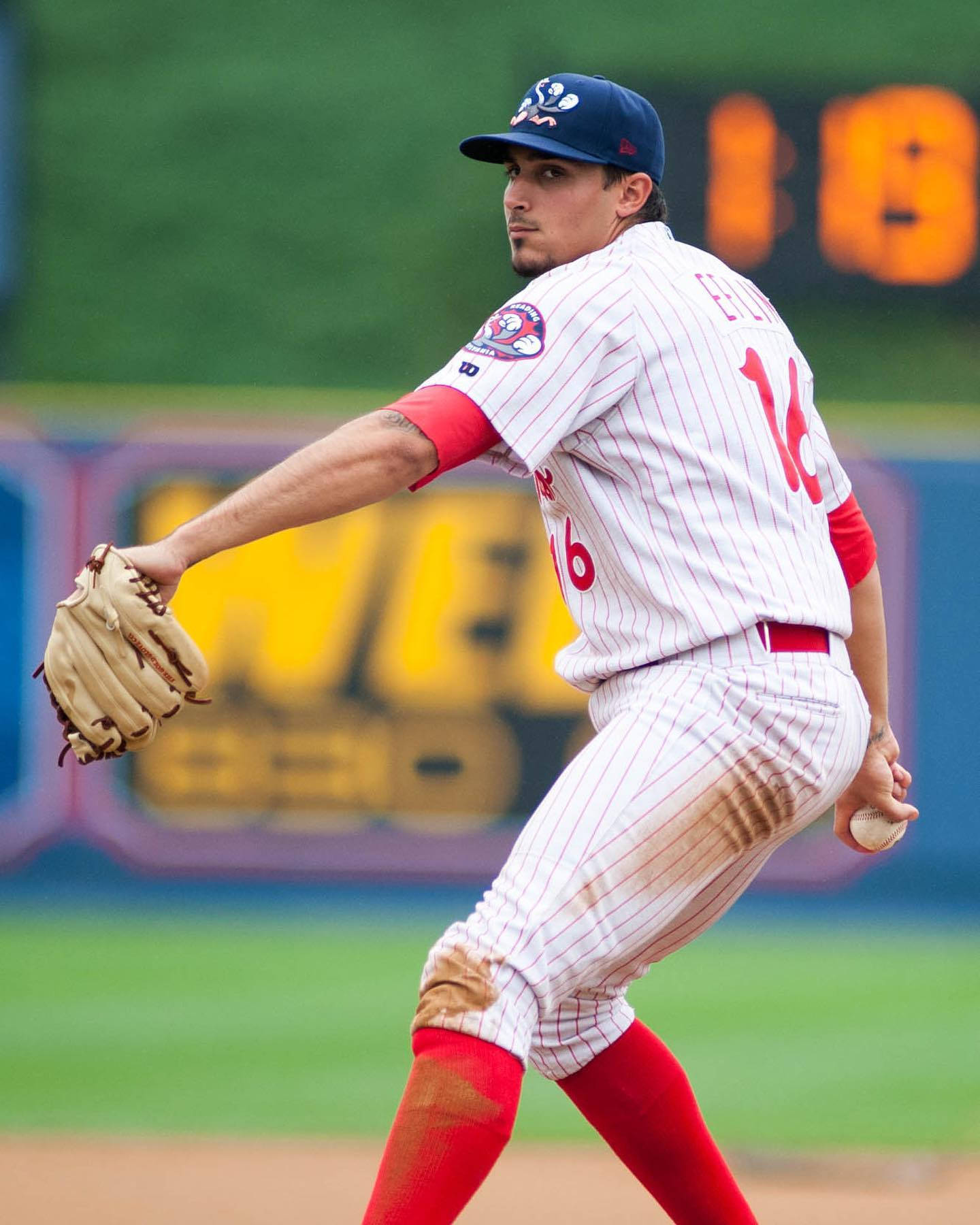 Zach Eflin, white pinstripe uniform, red accents, HD Phone Wallpaper