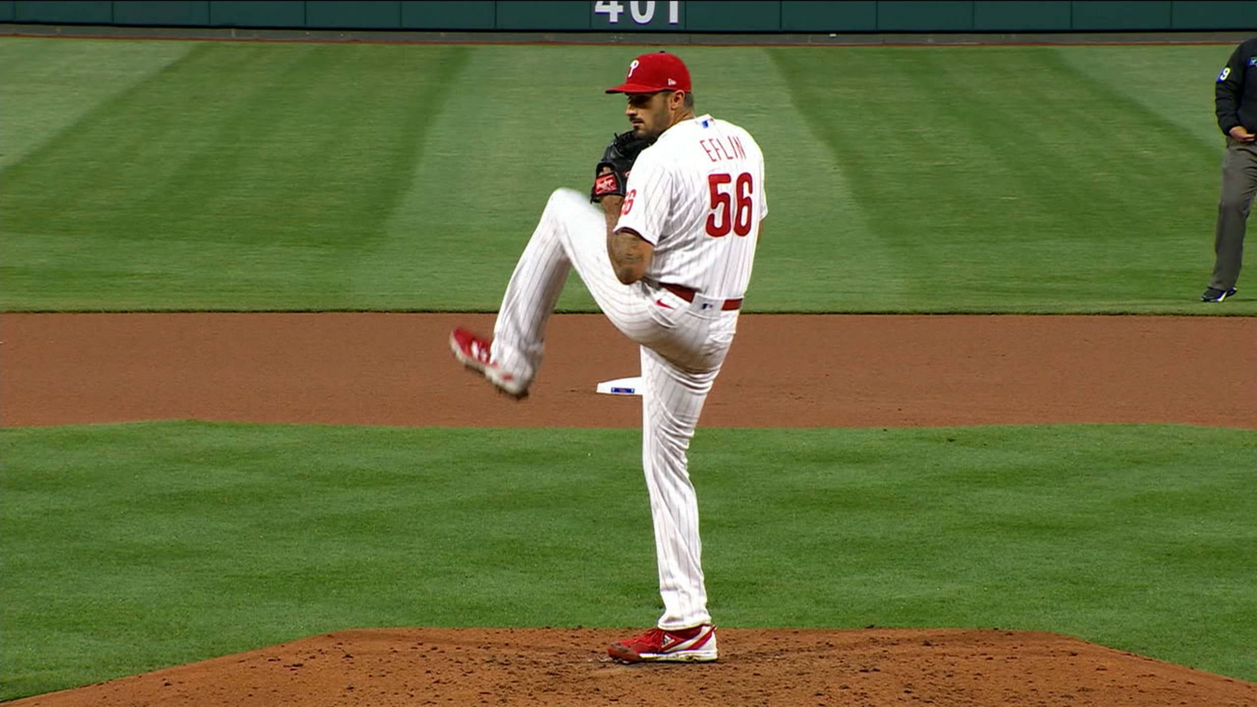Zach Eflin, white uniform, red accents, 2K Desktop Wallpaper