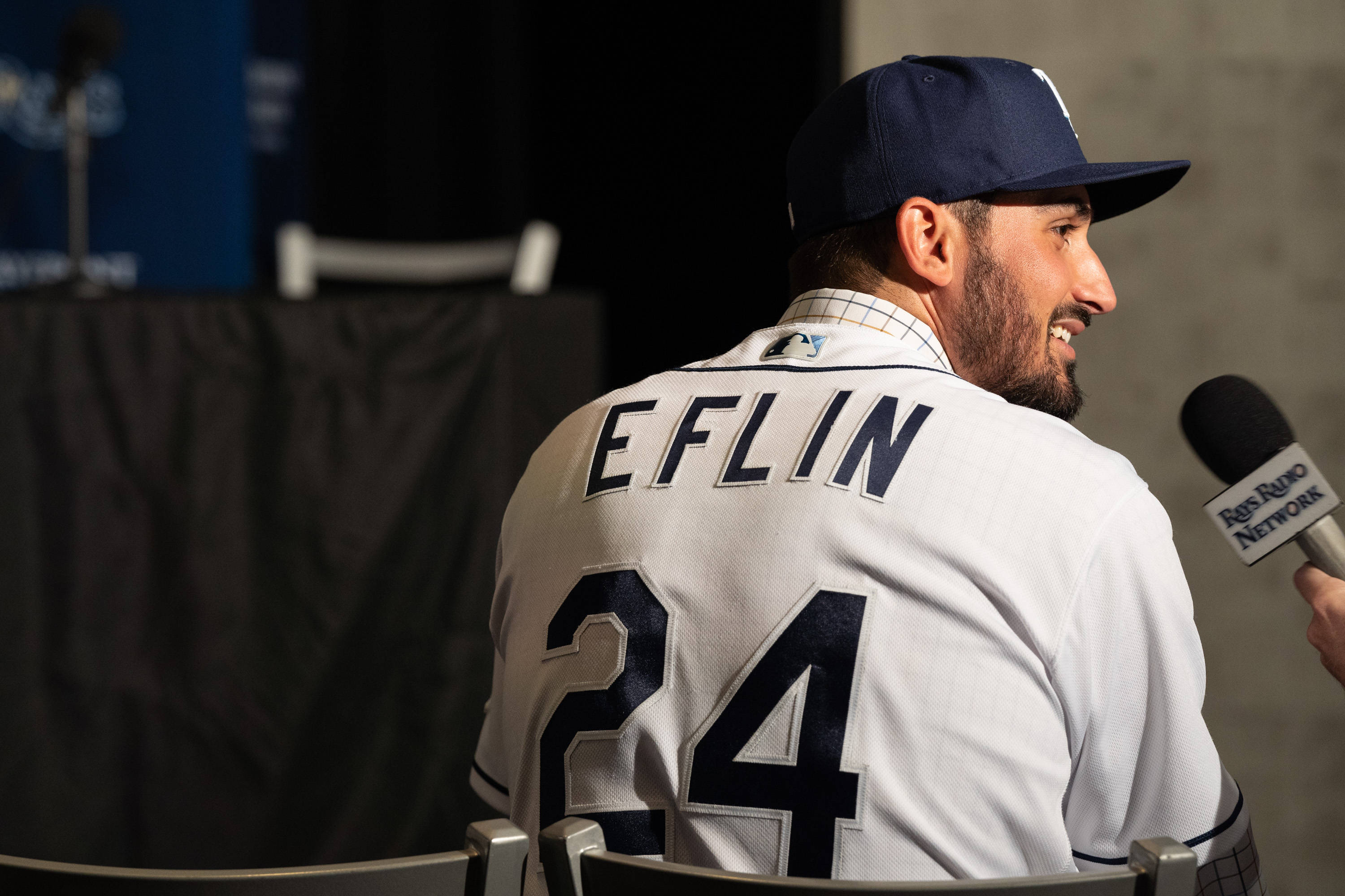 Zach Eflin, number 24, white uniform, 2K Desktop Wallpaper