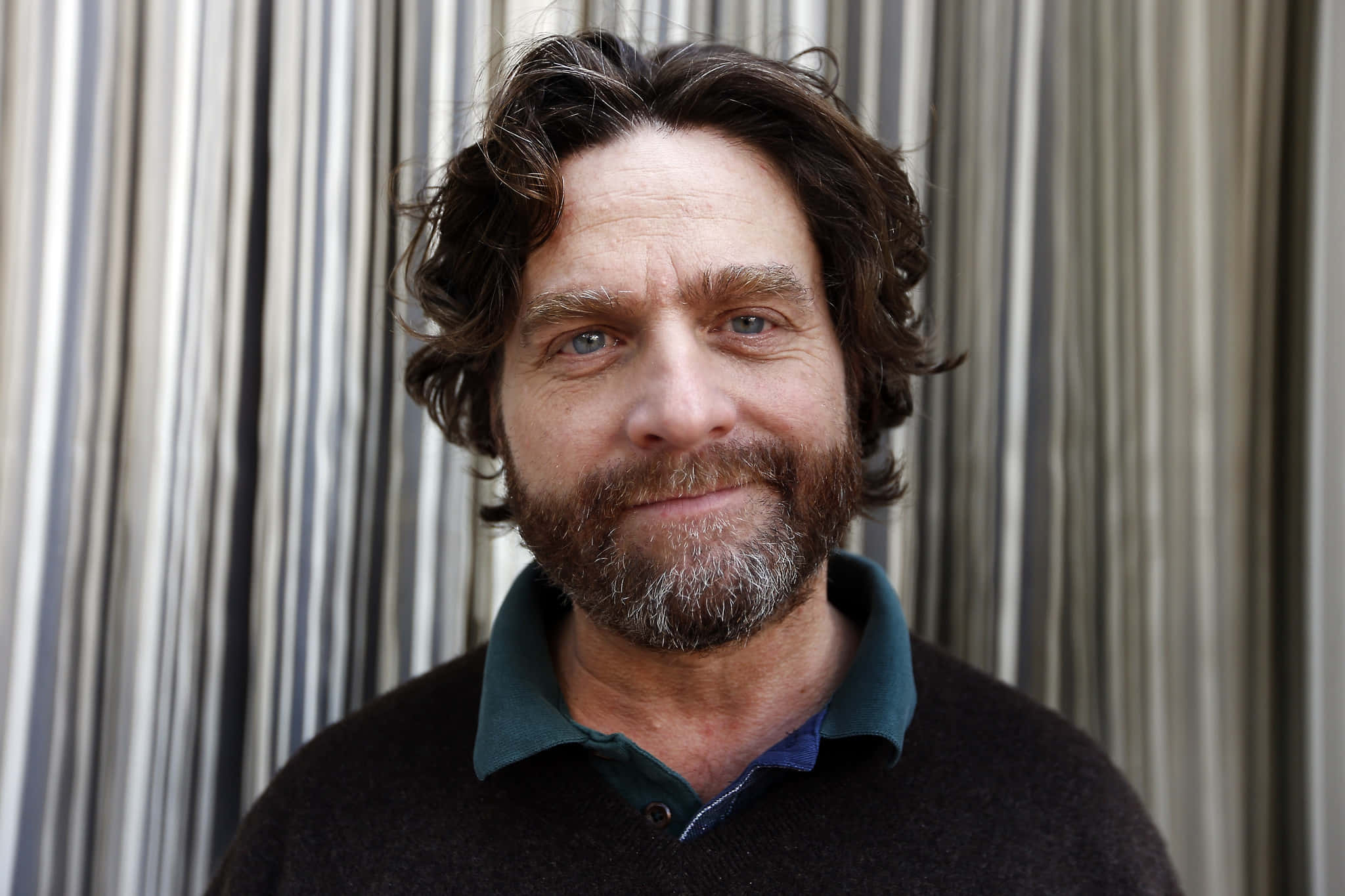 Zach Galifianakis, beard, blue eyes, Full HD Desktop Wallpaper