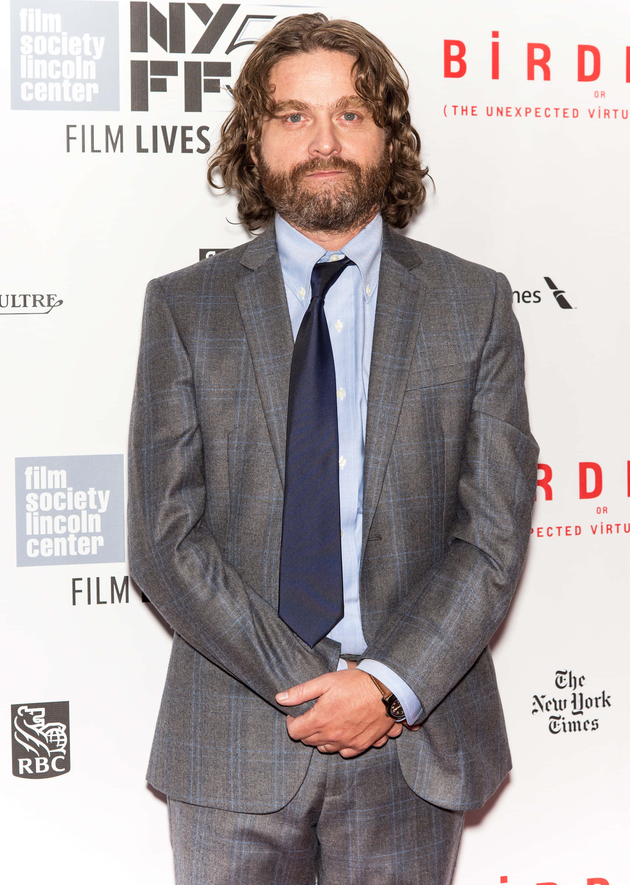 Zach Galifianakis, gray plaid suit, film festival event, 2K Phone Wallpaper