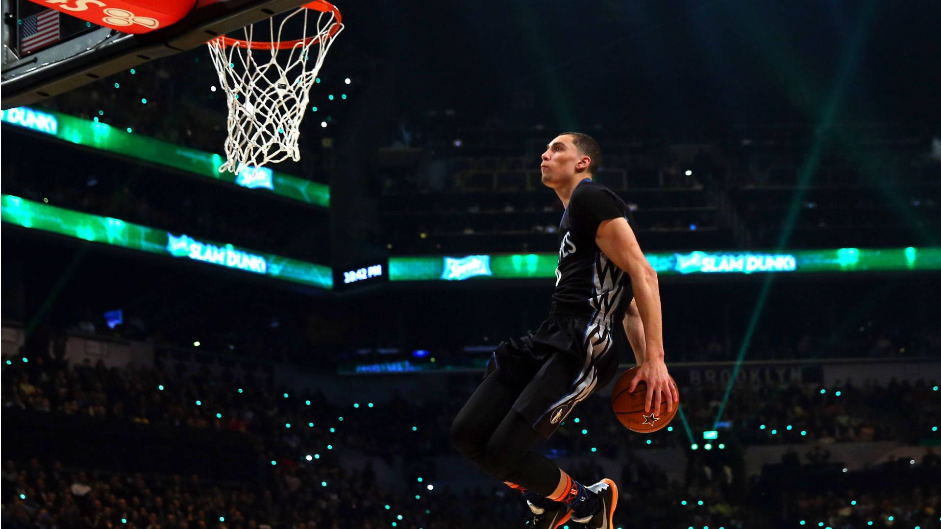 Zach Lavine, basketball player, arena lights, Full HD Desktop Wallpaper