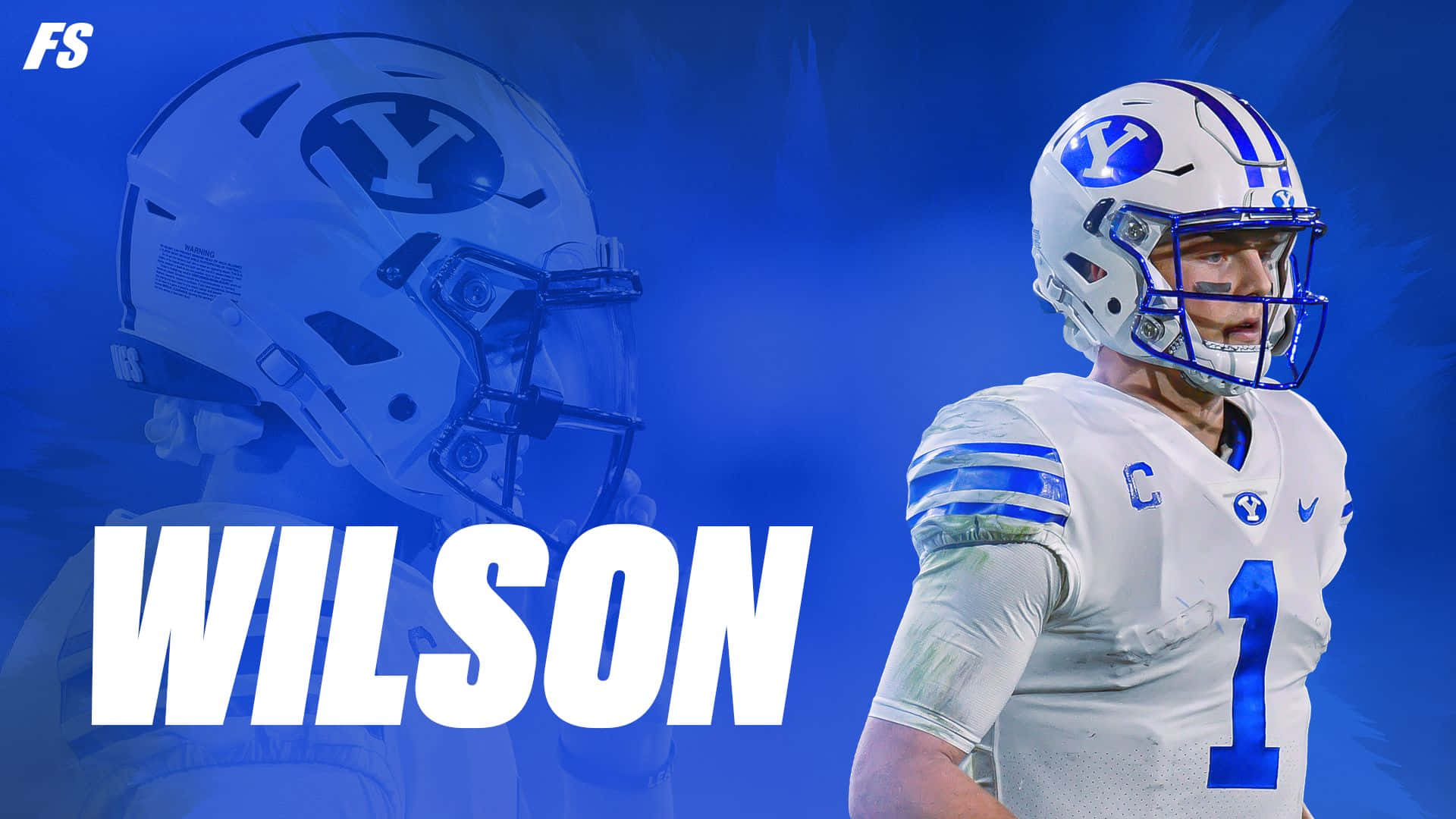 Zach Wilson, number one, white and blue uniform, Full HD Desktop Wallpaper