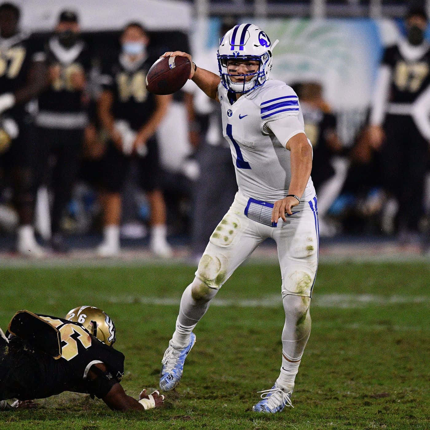 Zach Wilson, white and blue uniform, black and gold uniform, HD Desktop Wallpaper