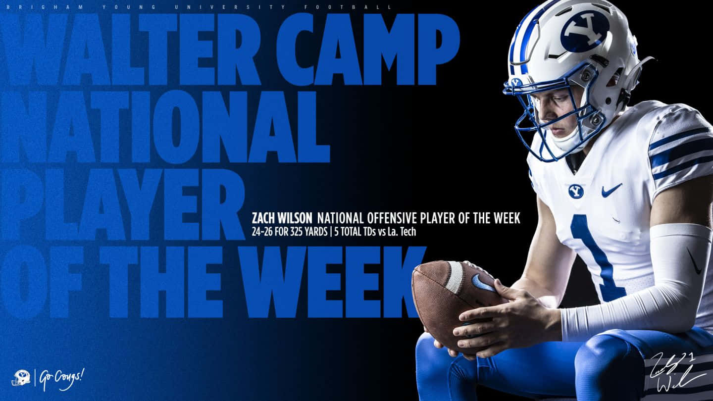 Zach Wilson, white BYU uniform, football, HD Desktop Wallpaper