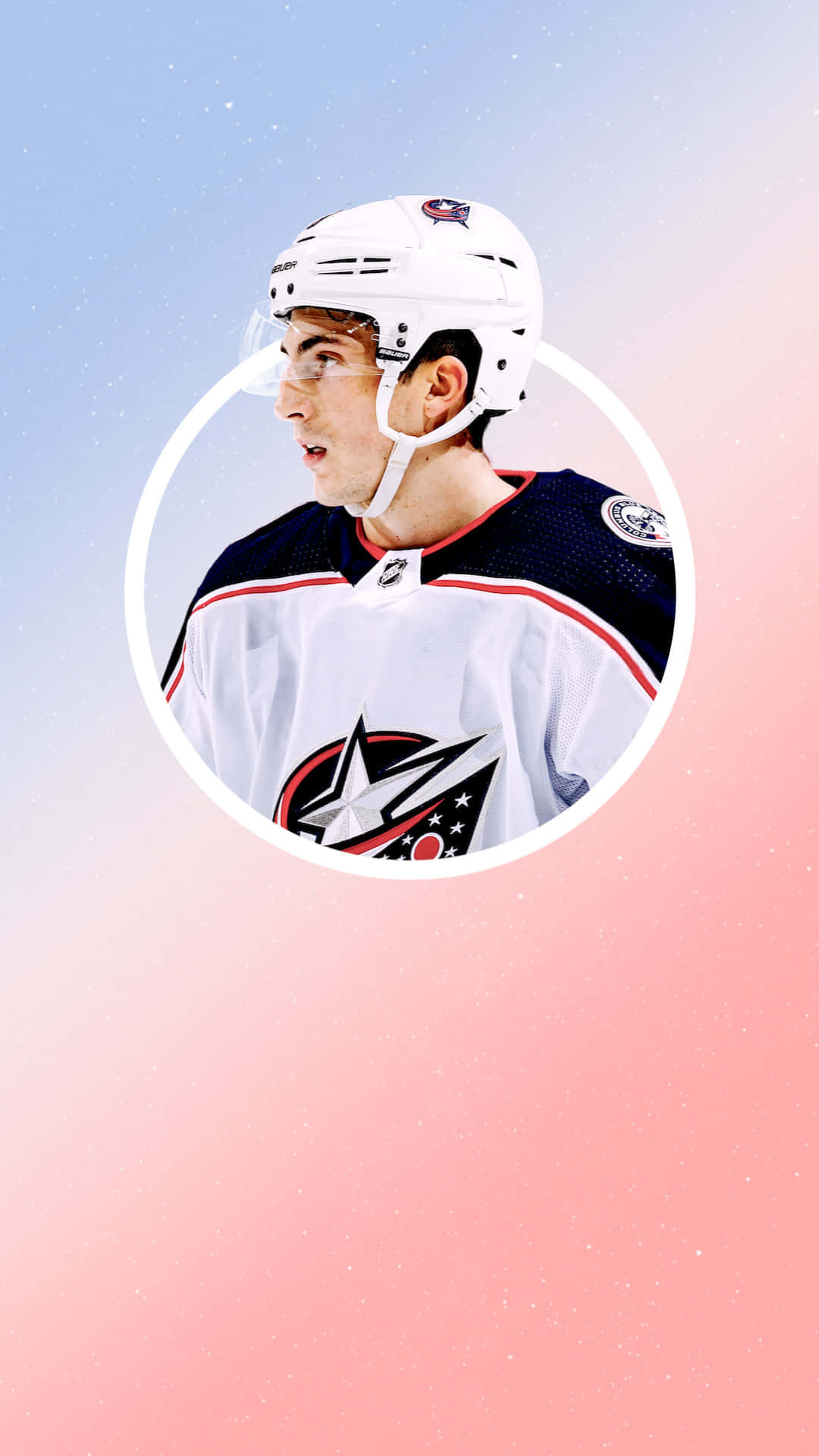 Zachary Werenski, white helmet, white jersey, Full HD Phone Wallpaper