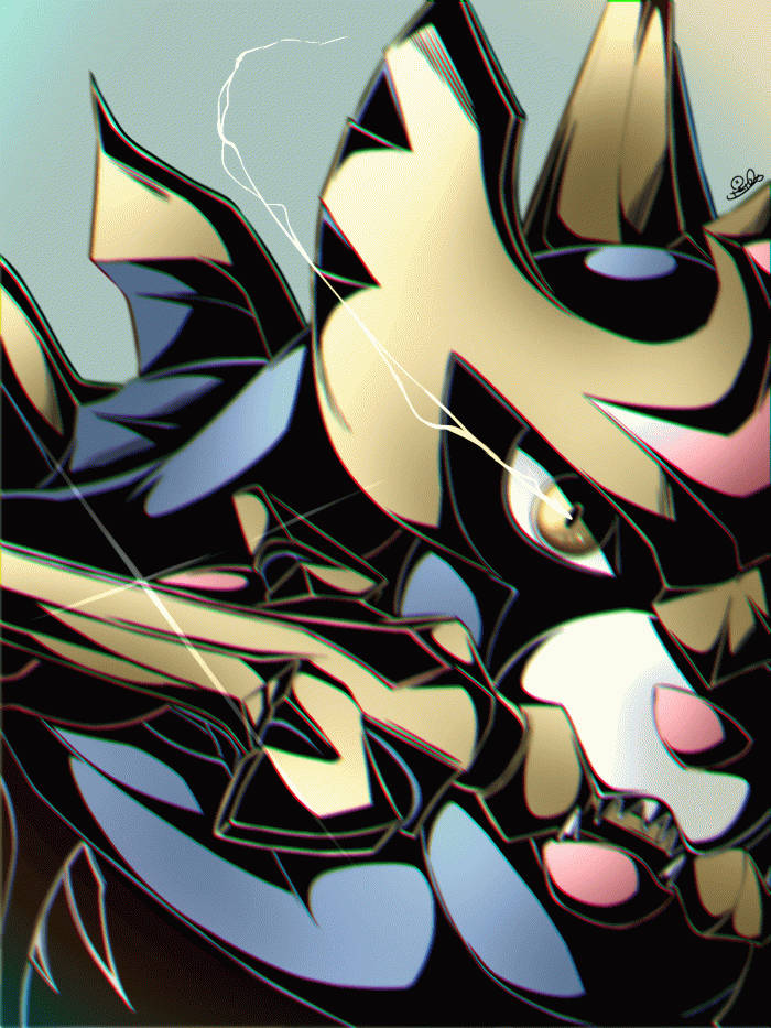 Zacian, anime dragon, golden and black scales, SD Phone Wallpaper