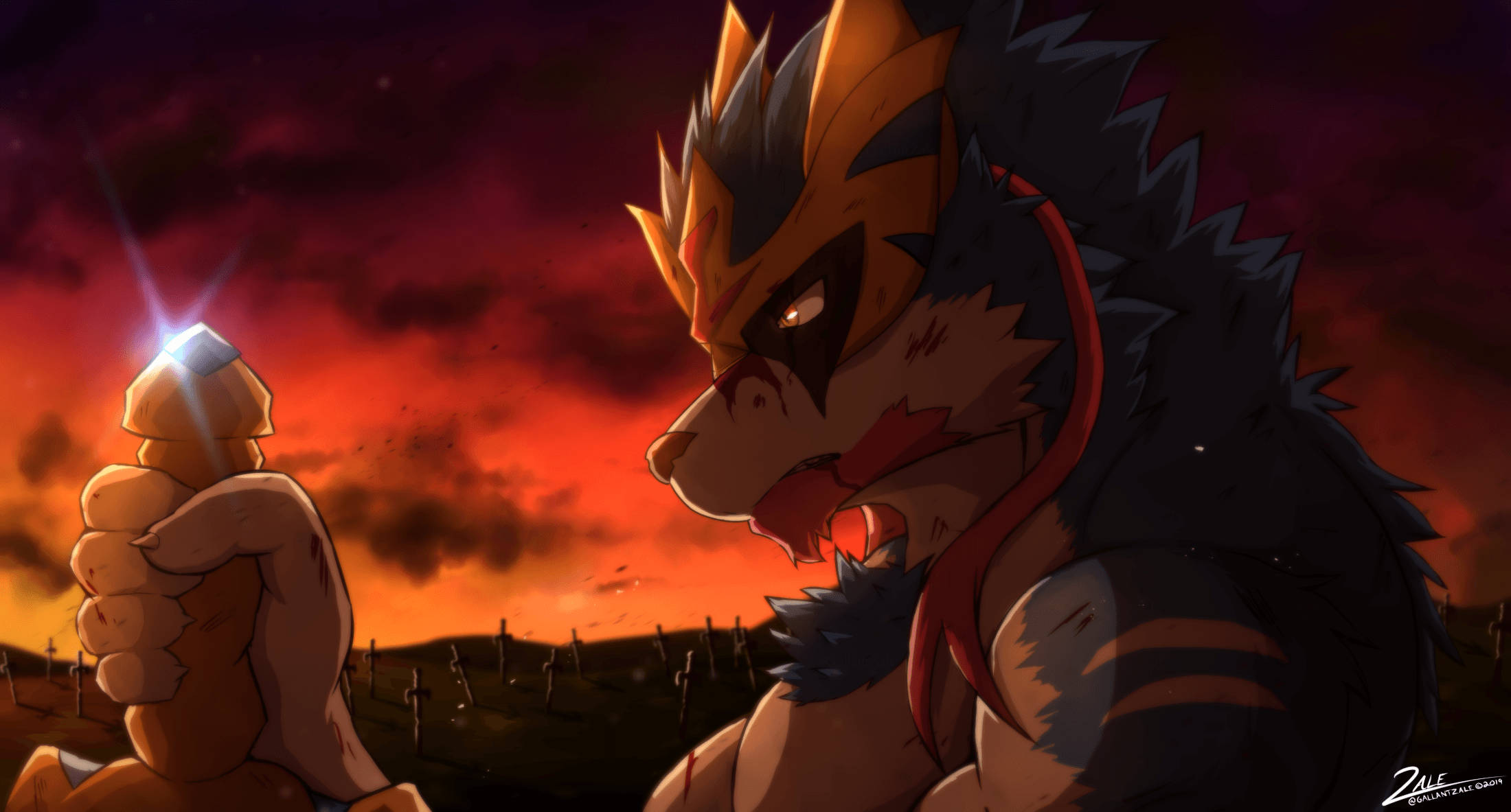 Zacian, sword, glowing eyes, Full HD Desktop Wallpaper