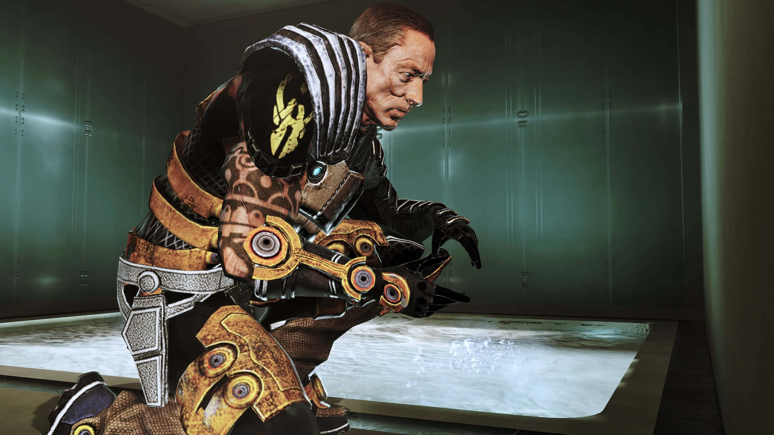 Zaeed Massani, cybernetically enhanced man, ornate armor, 2K Desktop Wallpaper