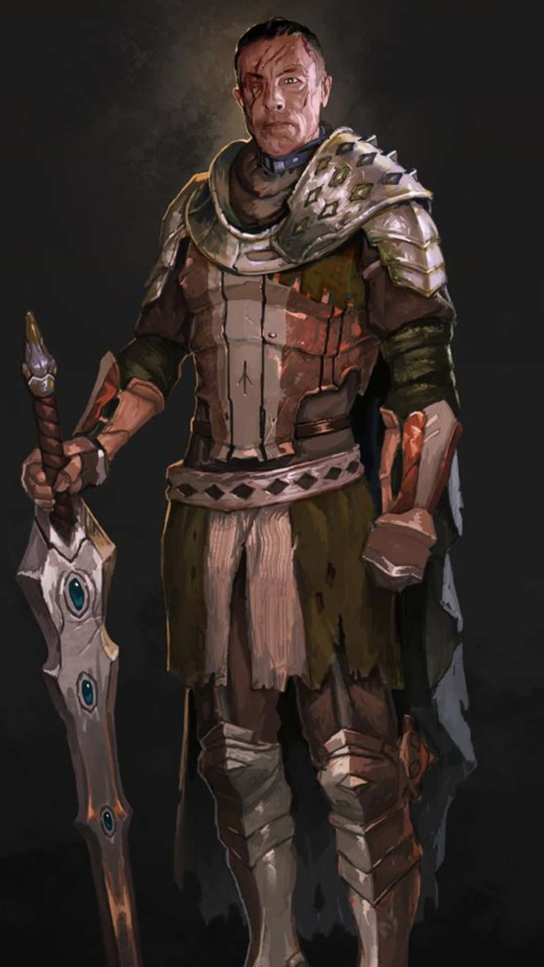 Zaeed Massani, glowing sword, weathered armor, Full HD Phone Wallpaper