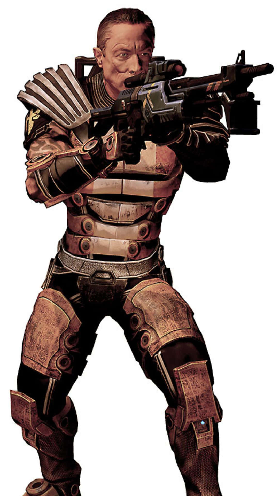 Zaeed Massani, heavy weapon, weathered armor, Full HD Phone Wallpaper